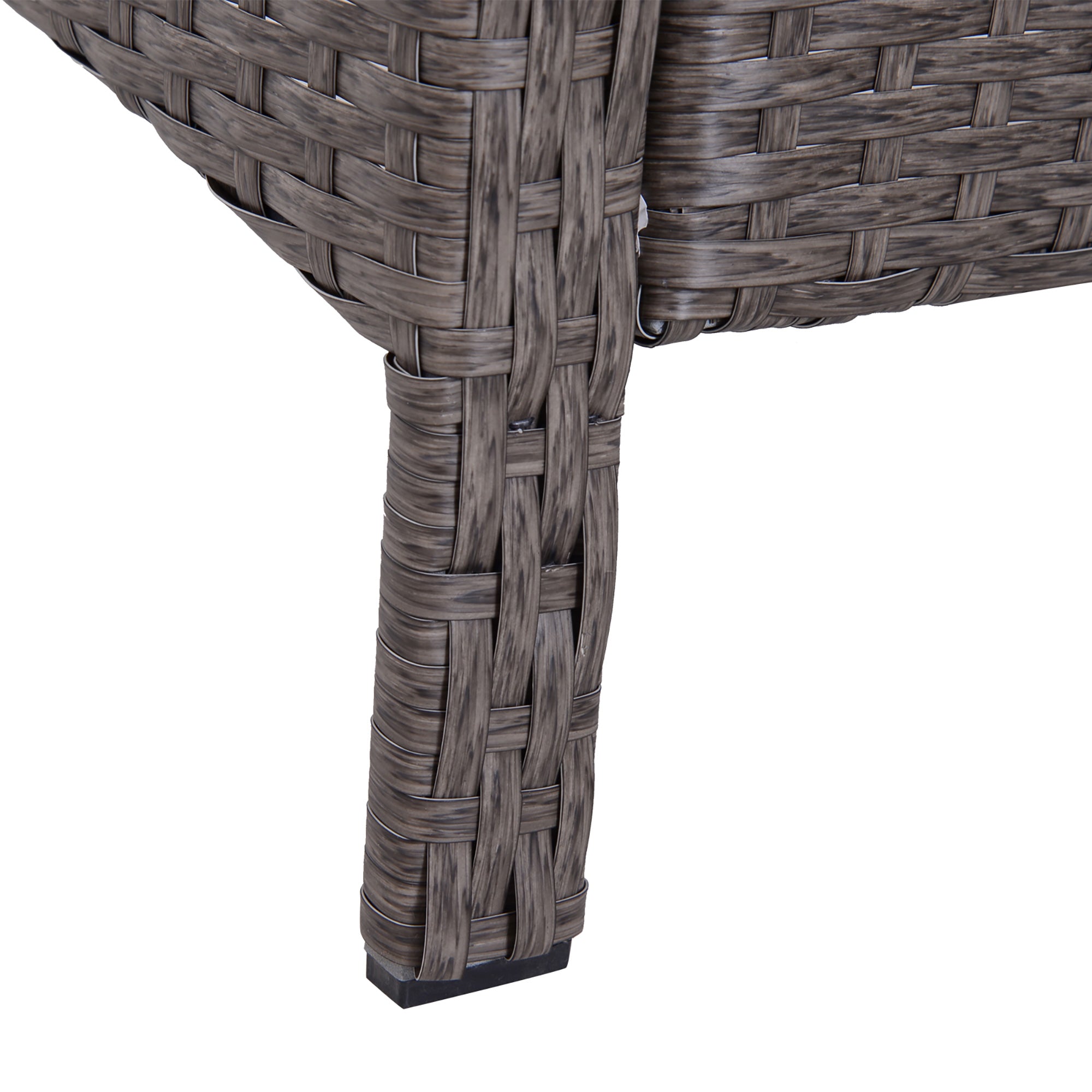 Outsunny 2-Seater Rattan Furniture Set, Steel Frame-Grey - North Peak Garden Furniture