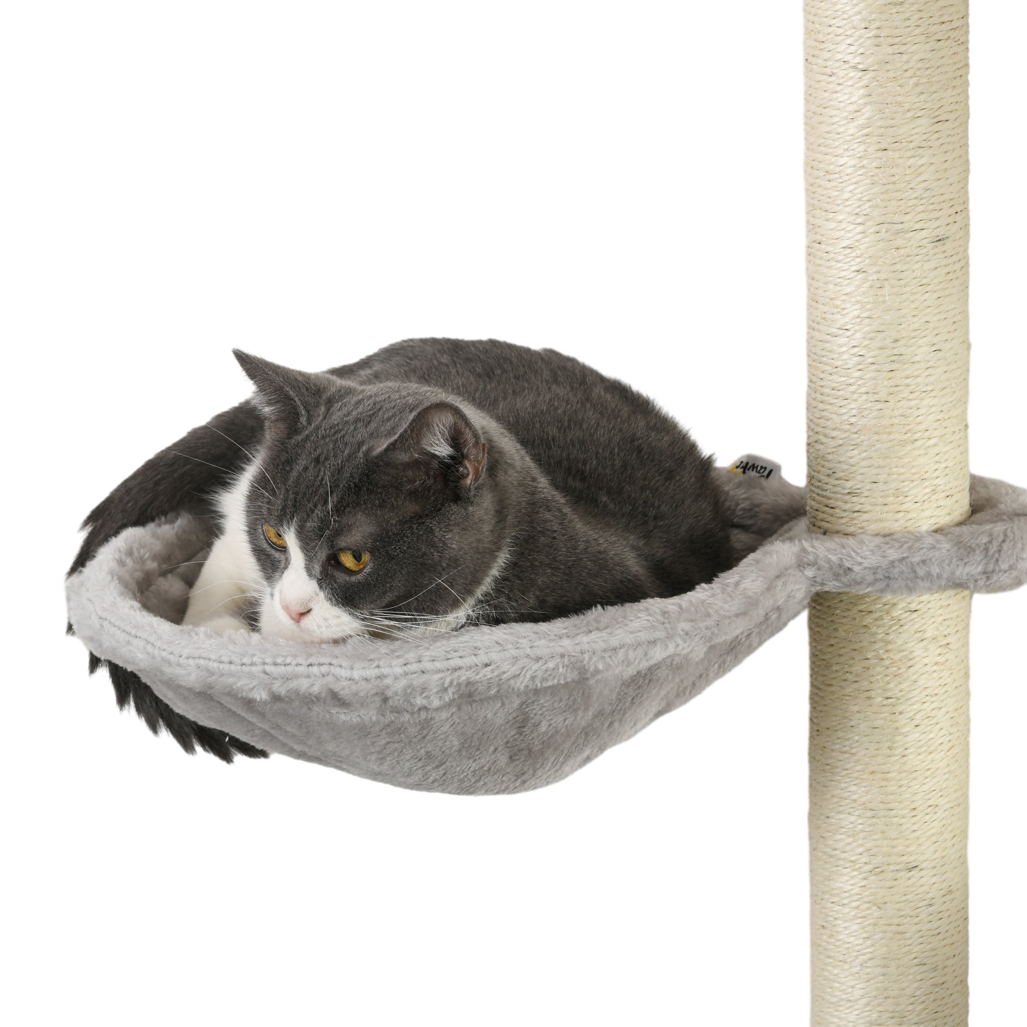 PawHut Four-Piece Cat Wall Furniture, with Hammock, Ladder, Platforms, Steps, for Indoor Use - Grey - North Peak Garden Furniture