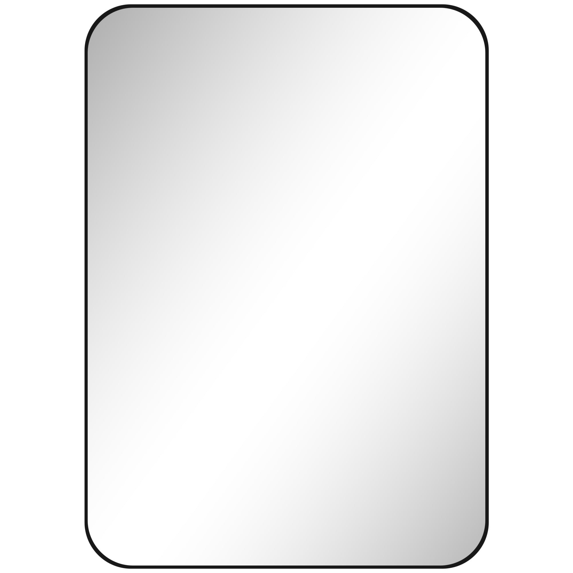 HOMCOM 70 x 50cm Curved Bathroom Mirror - Black - North Peak Garden Furniture