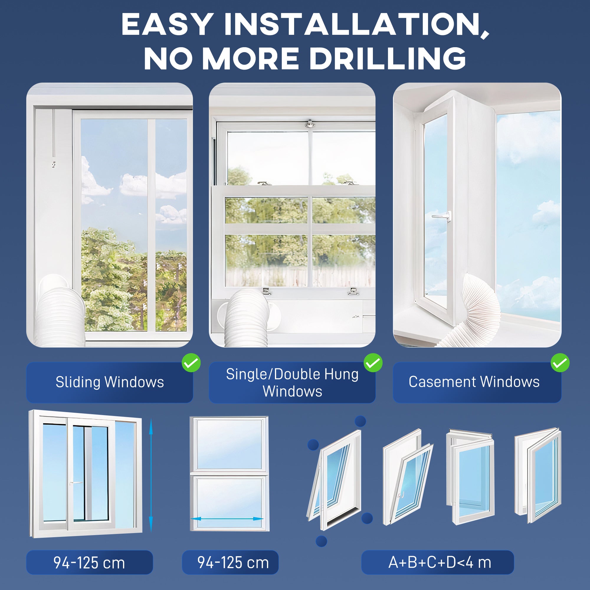 HOMCOM Portable Air Conditioner 9000 BTU, 4-in-1 AC Unit with Cool, Dehumidifier, Fan, Sleep Mode, WiFi Voice Remote Control