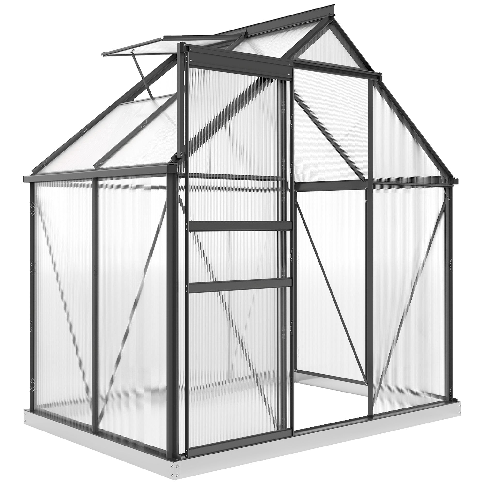 Outsunny 192.5 x 131cm Walk-In Polycarbonate Greenhouse - North Peak Garden Furniture