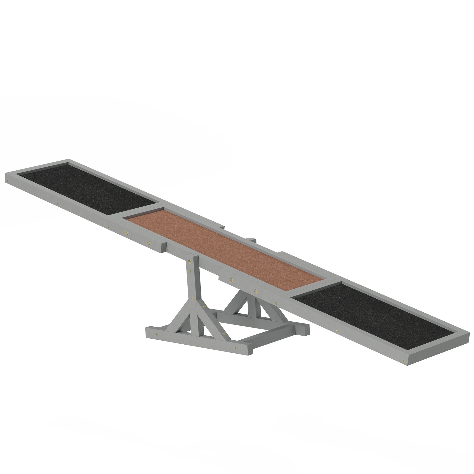 PawHut Wooden Pet Seesaw for Big Dogs, Dog Agility Equipment with Anti-Slip Surface - Grey - North Peak Garden Furniture