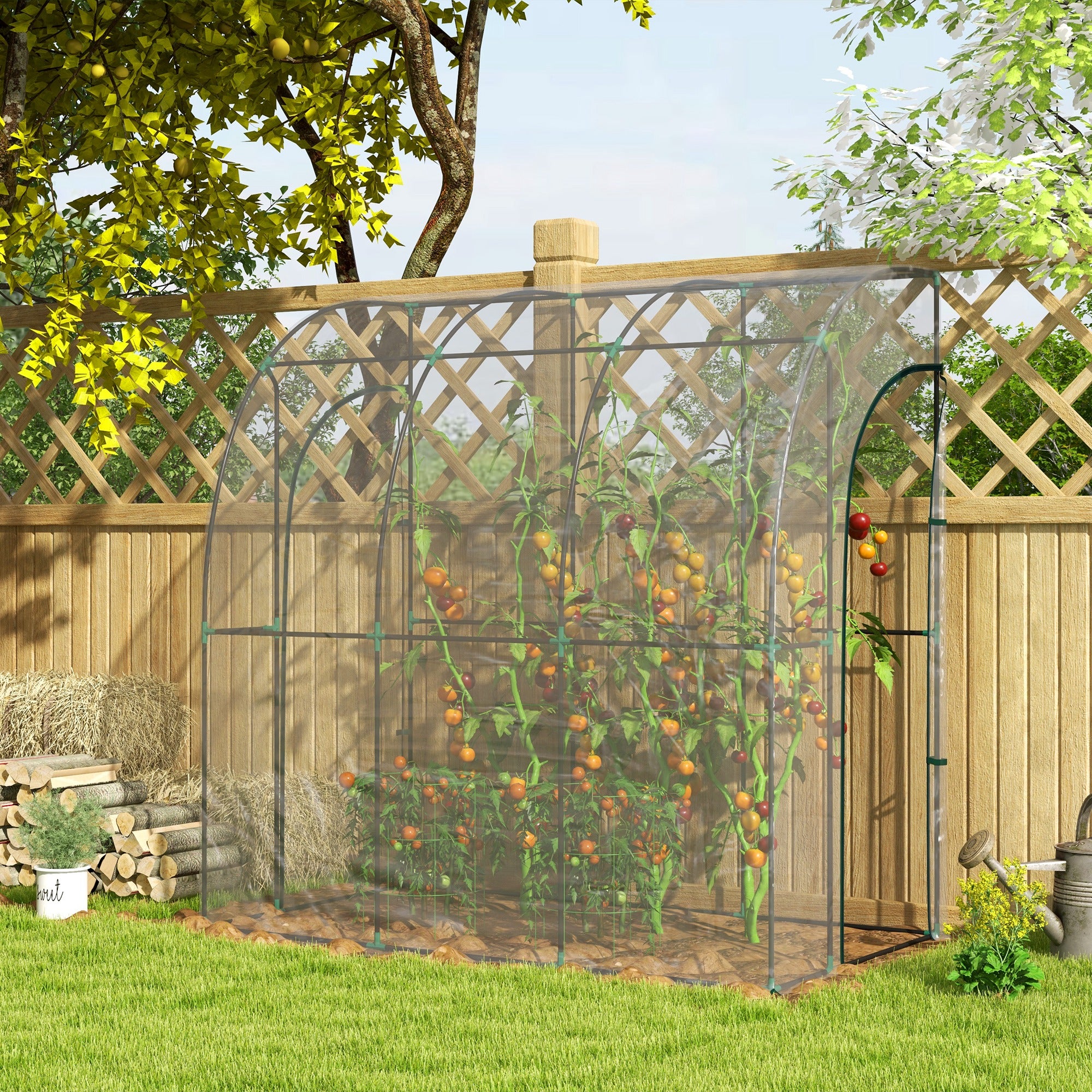 Outsunny 214cm x 118cm Walk-In Lean To Greenhouse, with Accessories - North Peak Garden Furniture