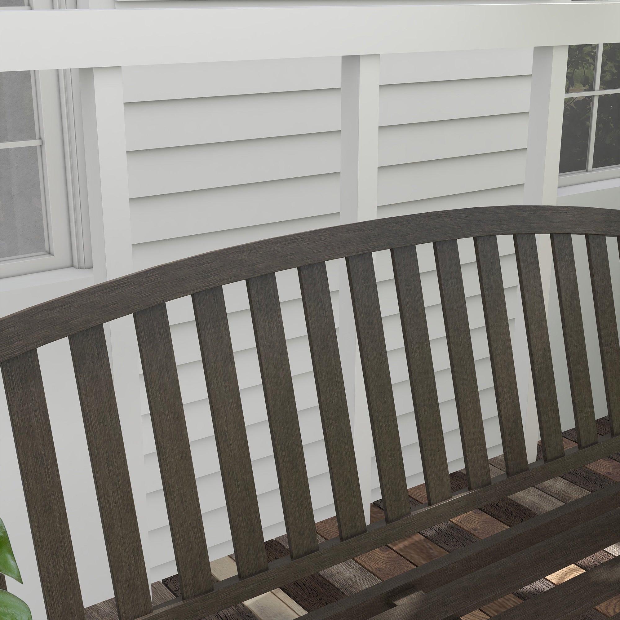 Outsunny Two-Seater Simple Metal Bench - Brown - North Peak Garden Furniture