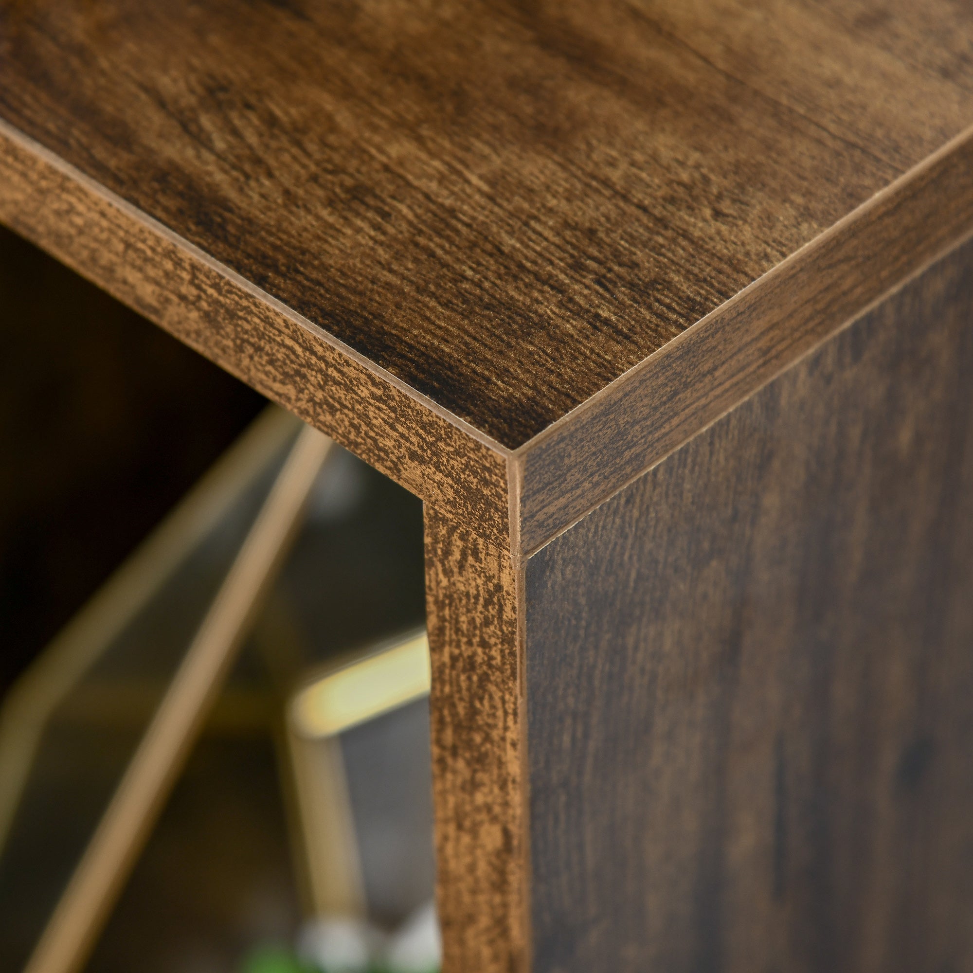 HOMCOM Seven-Cube Bookcase - Rustic Brown Wood Effect - North Peak Garden Furniture