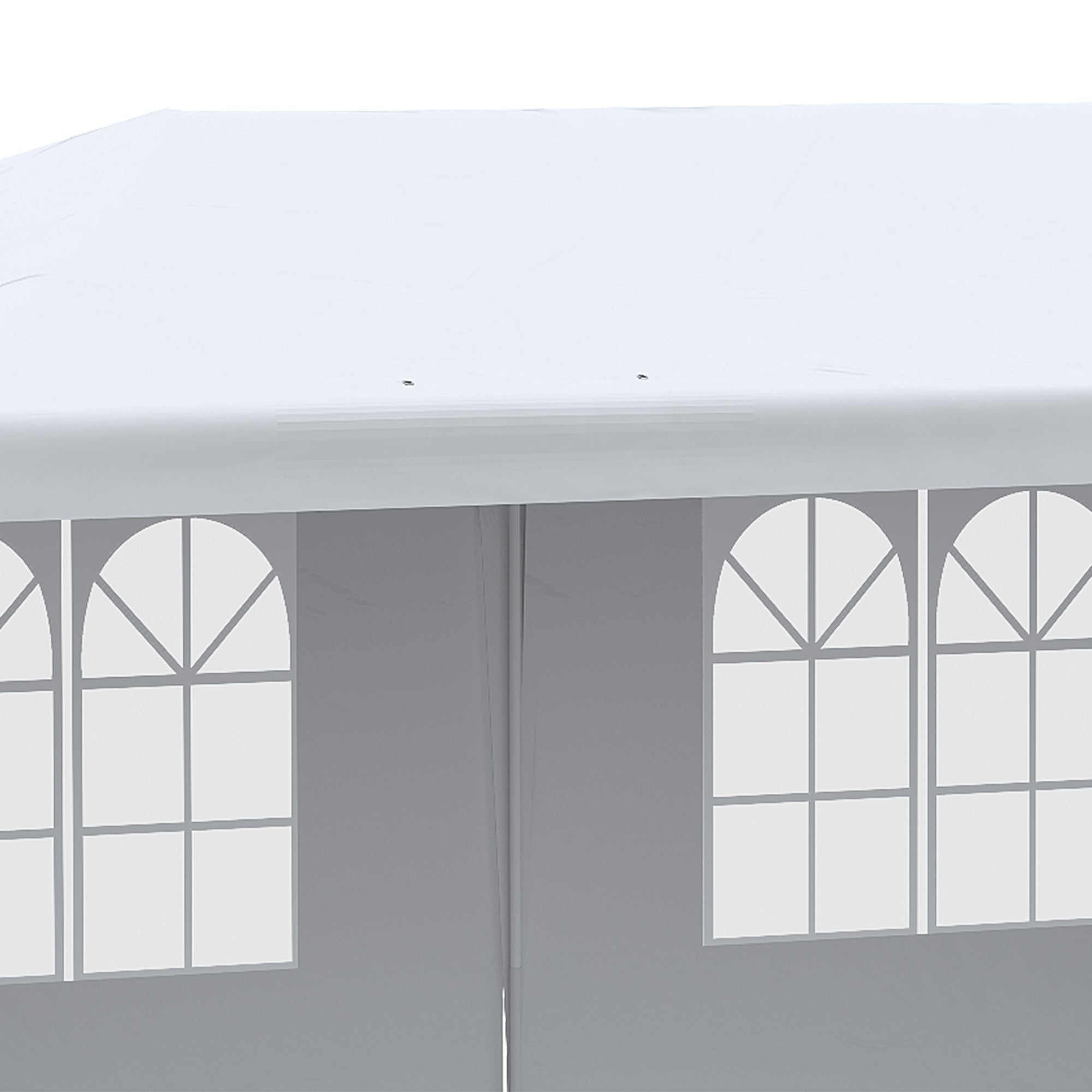 Outsunny 6 x 3 m Party Tent Gazebo Marquee Outdoor Patio Canopy Shelter with Windows and Side Panels White - North Peak Garden Furniture