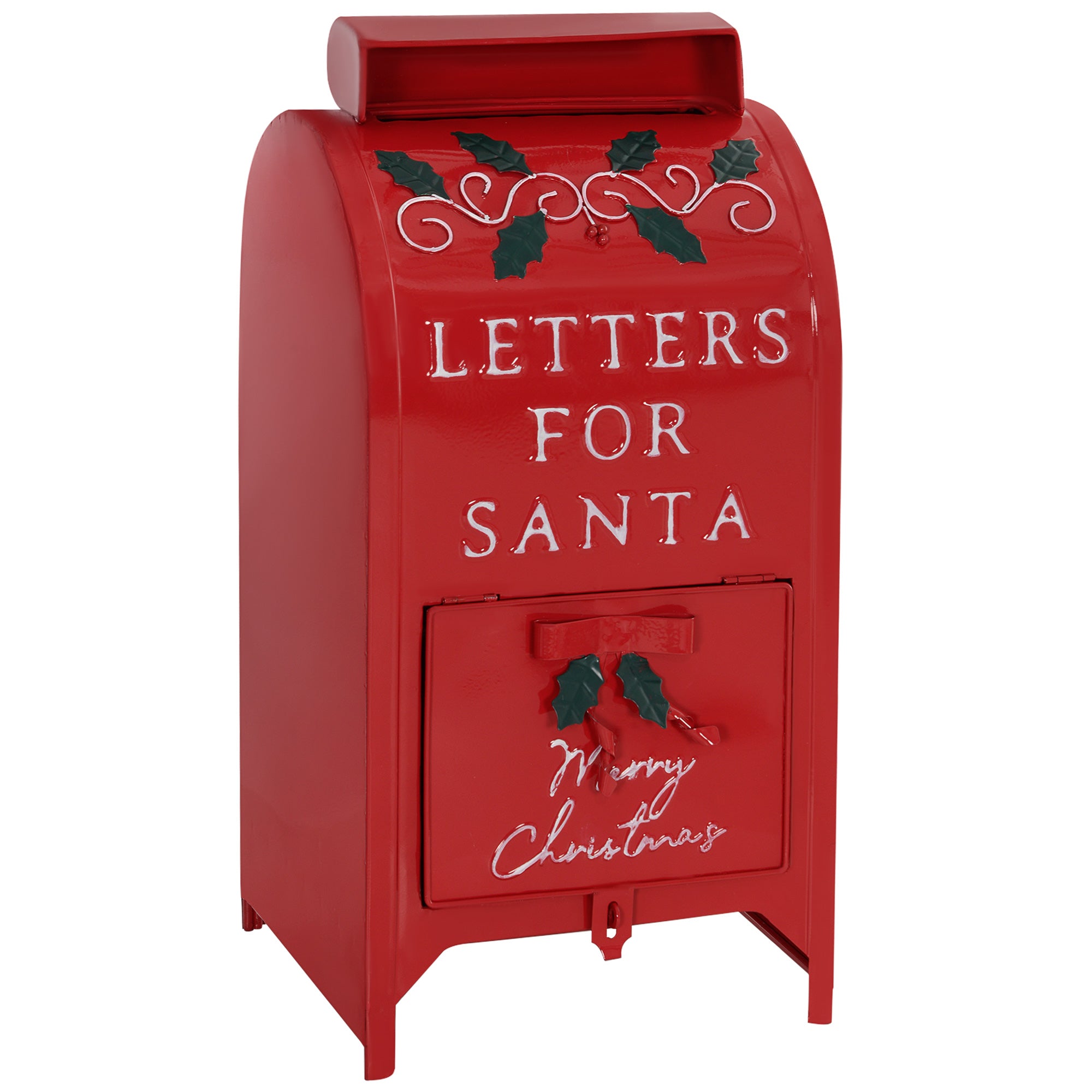 HOMCOM A5 Christmas Letter Postbox - Red/White - North Peak Garden Furniture