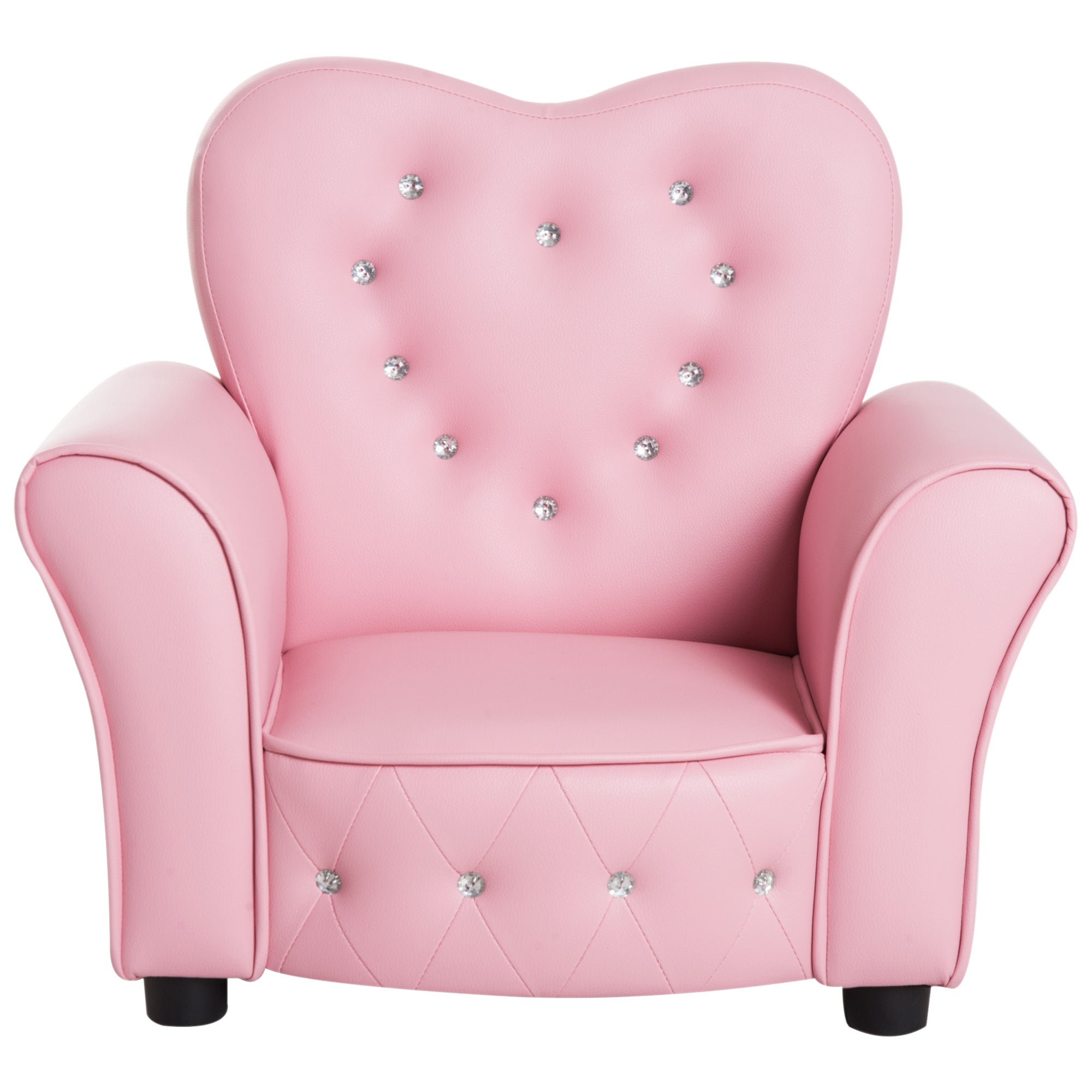 HOMCOM Kids Armchair Toddler Chair Seating Relax Playroom Seater Girl Princess Pink - North Peak Garden Furniture