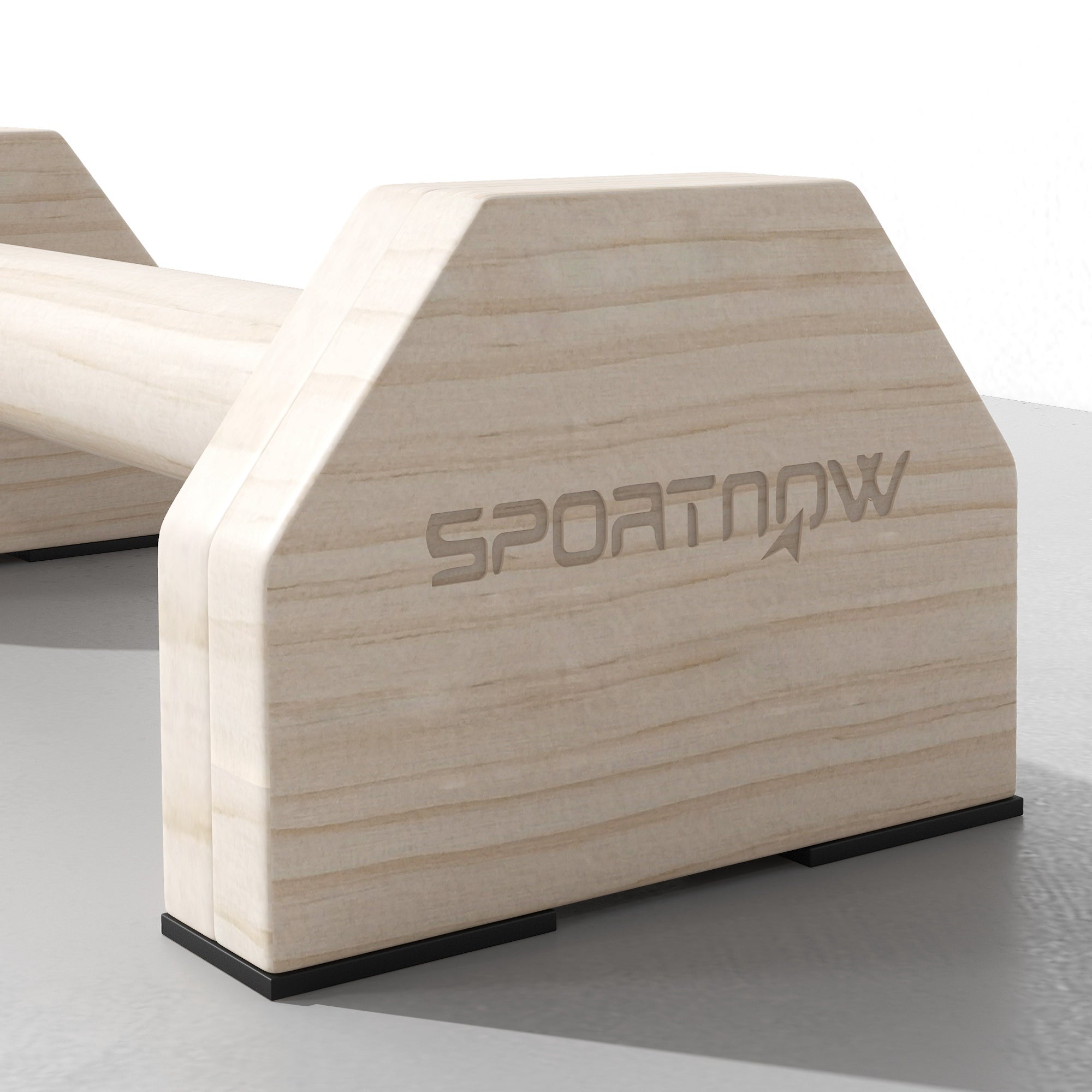 SPORTNOW Wooden Parralletes Bars, Push Up Handles with Non-Slip Base, Calisthenics Equipment, for Home Gym, Training - North Peak Garden Furniture