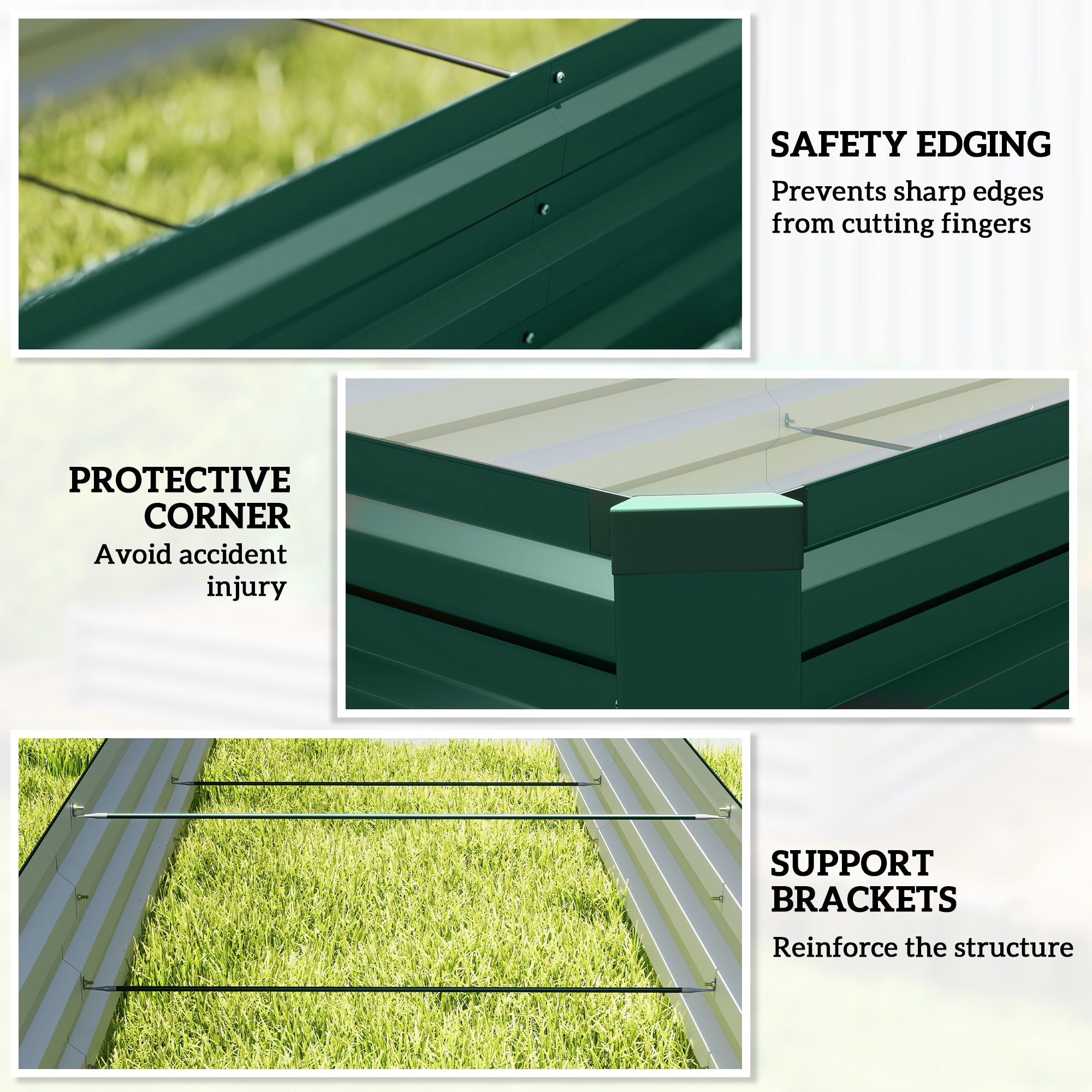 Outsunny 60 x 240cm Galvanised Steel Planter, with Open Bottom