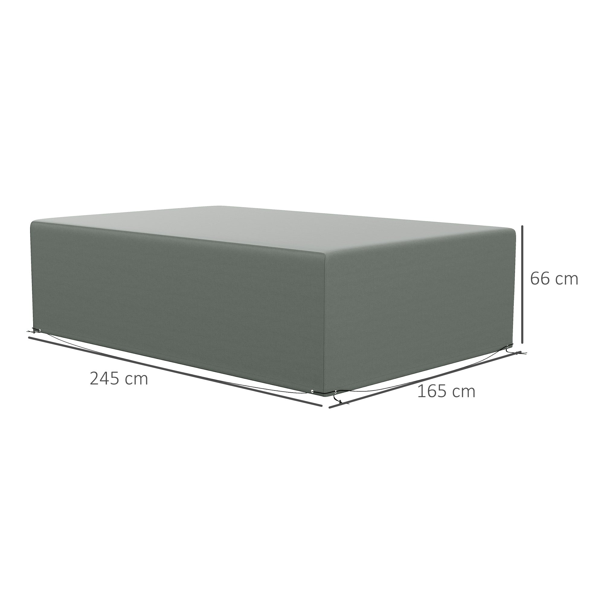 Outsunny Outdoor Garden Furniture Cover Waterproof, Anti-UV 600D Heavy Duty Oxford Fabric Patio Furniture Cover for Rectangular Sofa Table Set, Dark Grey, 245 x 165 x 66 cm - North Peak Garden Furniture