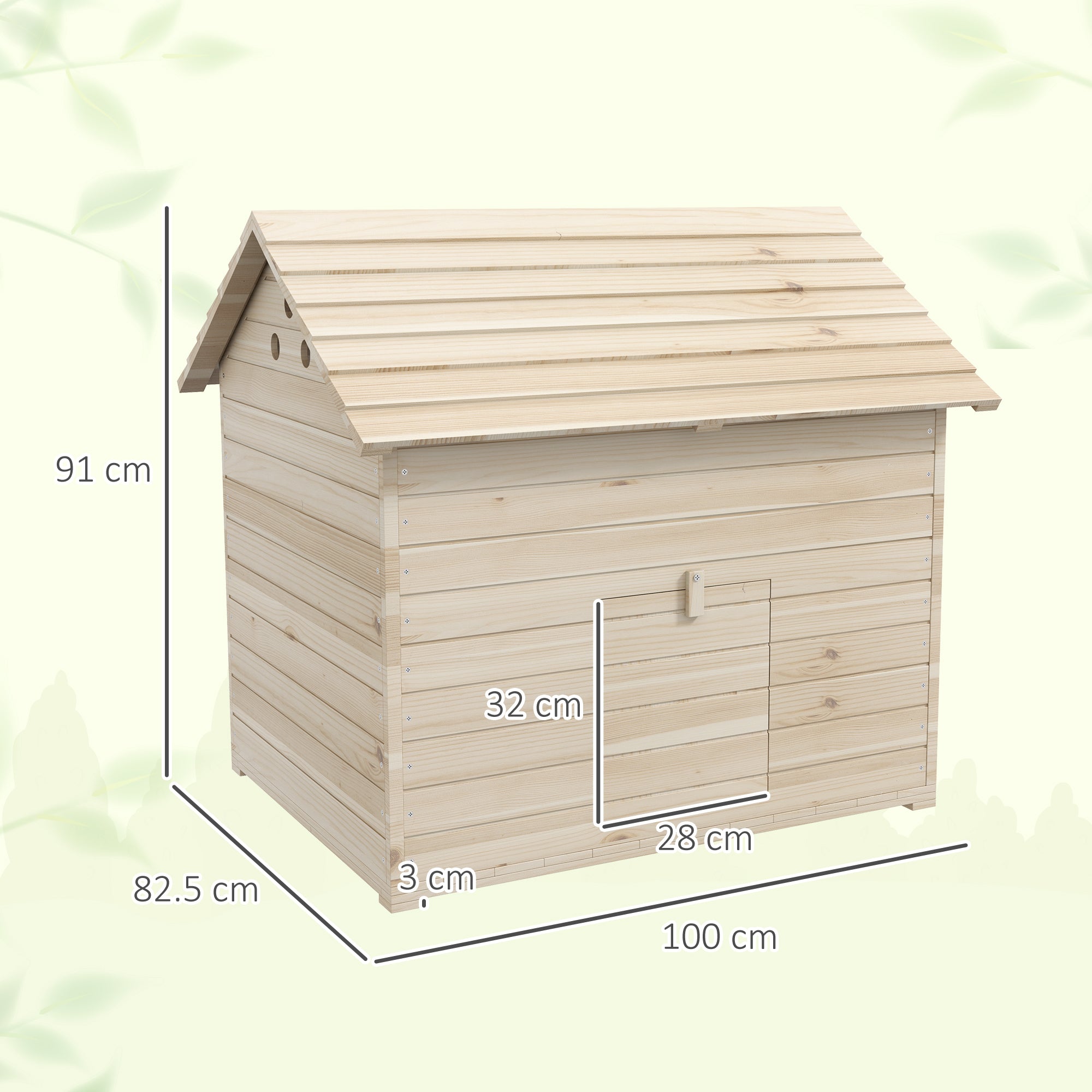 PawHut Wooden Duck House Poultry Coop for 2-4 Ducks with Openable Roof Raised Feet Air Holes Natural - North Peak Garden Furniture