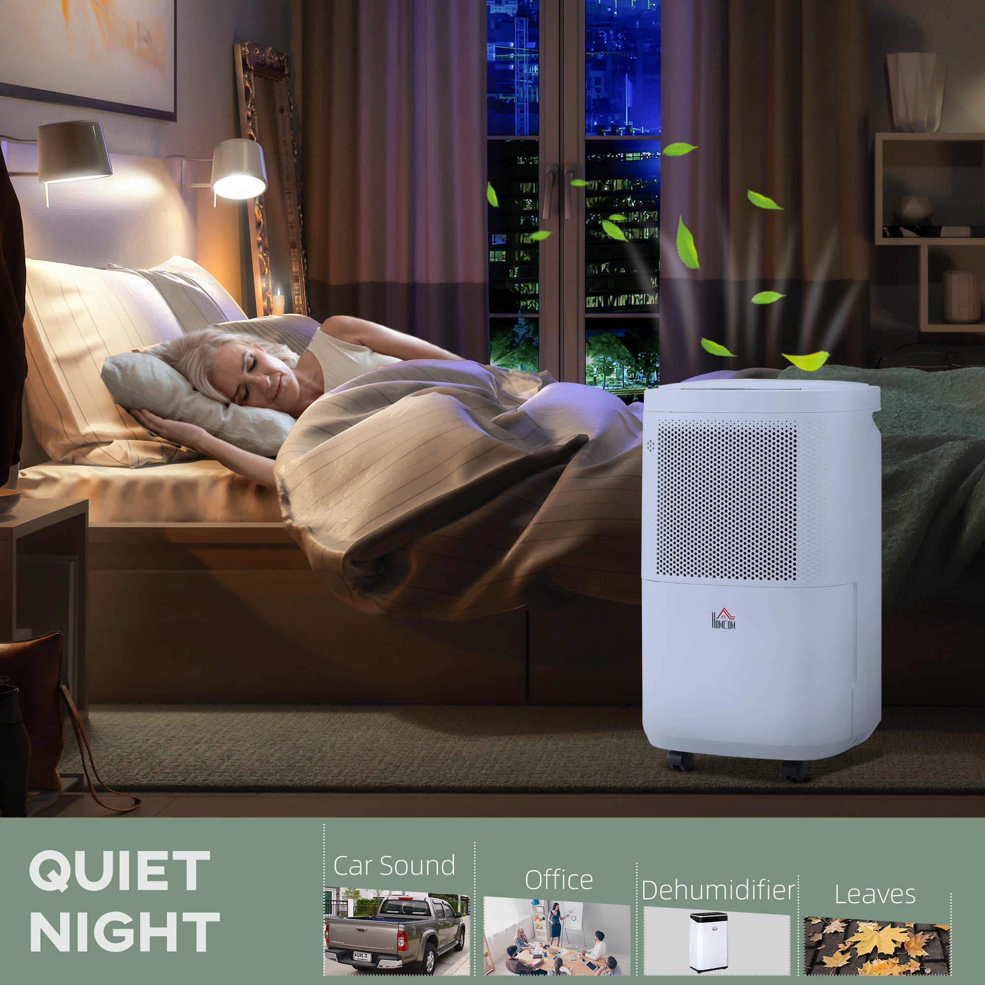 HOMCOM 10L/Day 2200ML Portable Quiet Dehumidifier with WiFi Smart App Control, Electric Moisture Air Dehumidifier for Home Laundry Basement - North Peak Garden Furniture