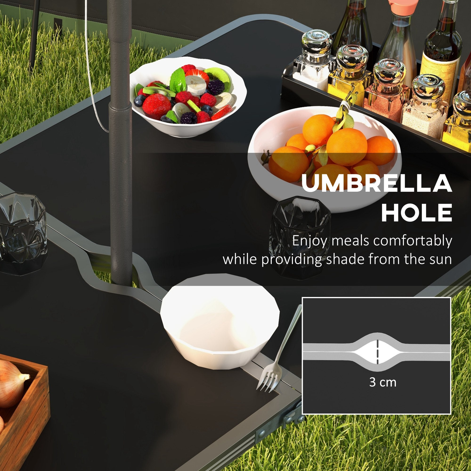Outsunny Four-Person Foldable Aluminium Picnic Set - North Peak Garden Furniture