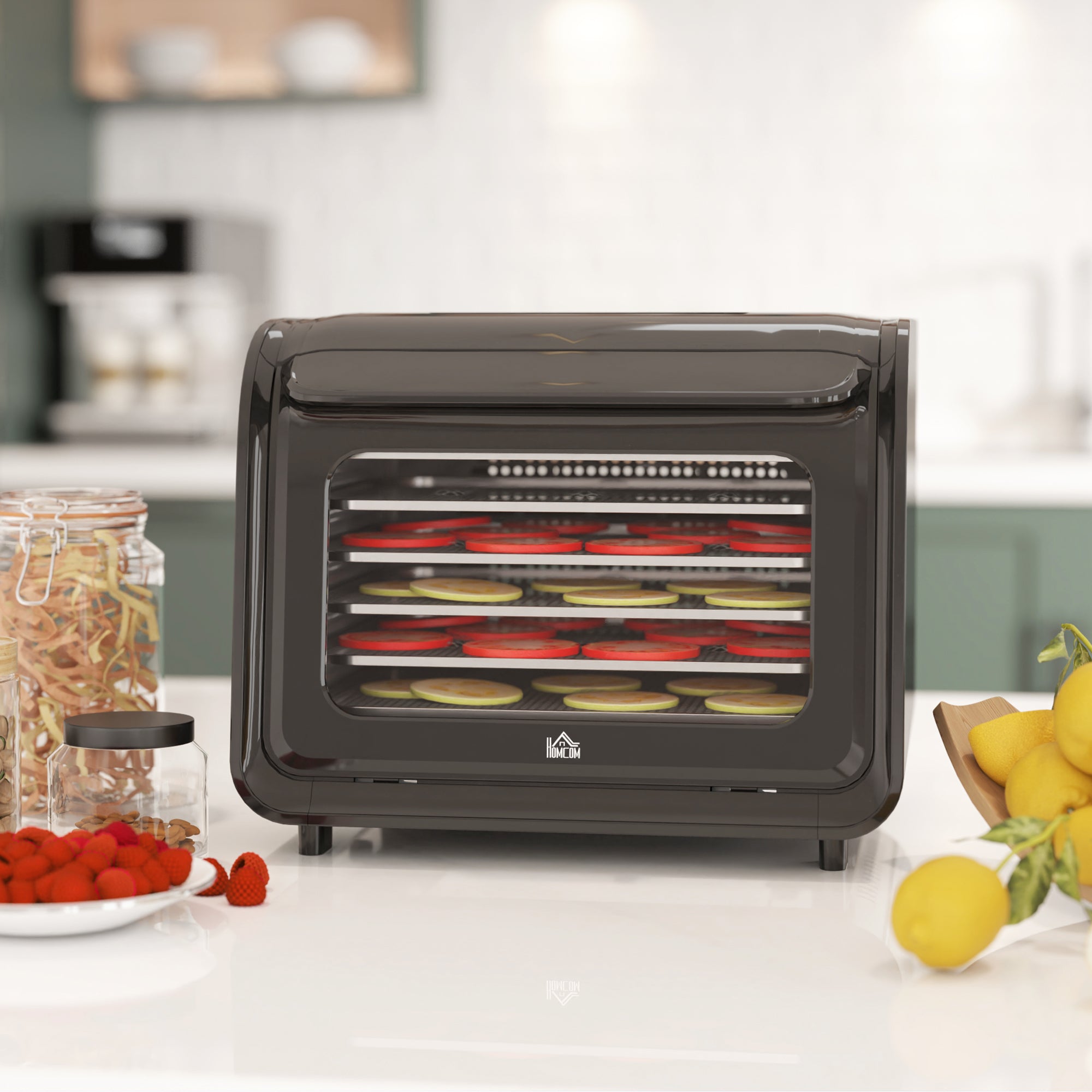 HOMCOM 35-70°C Six-Tray Food Dehydrator - Black - North Peak Garden Furniture