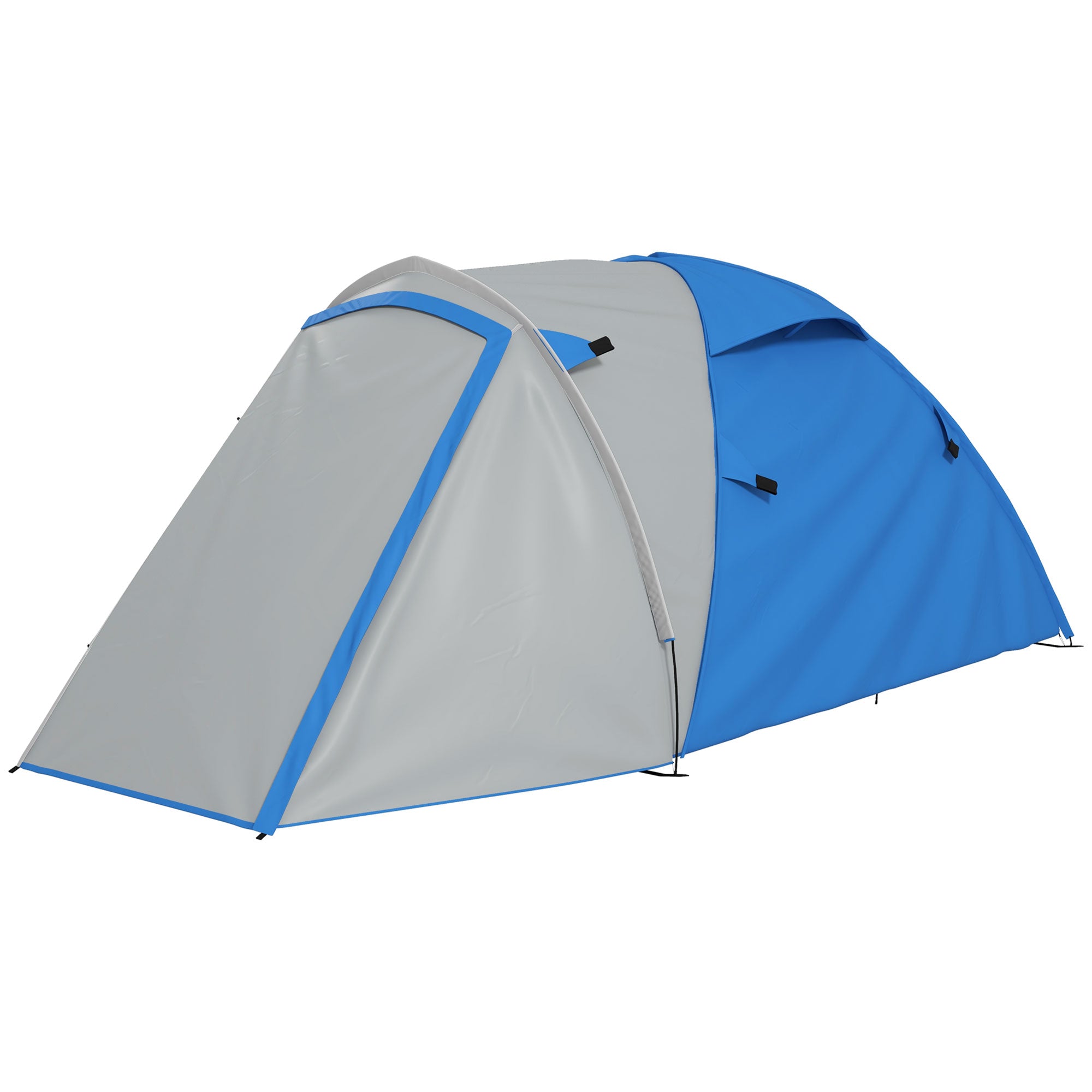 Outsunny Two-Man Dome Tent, with Front Porch and Accessories - Blue/Grey