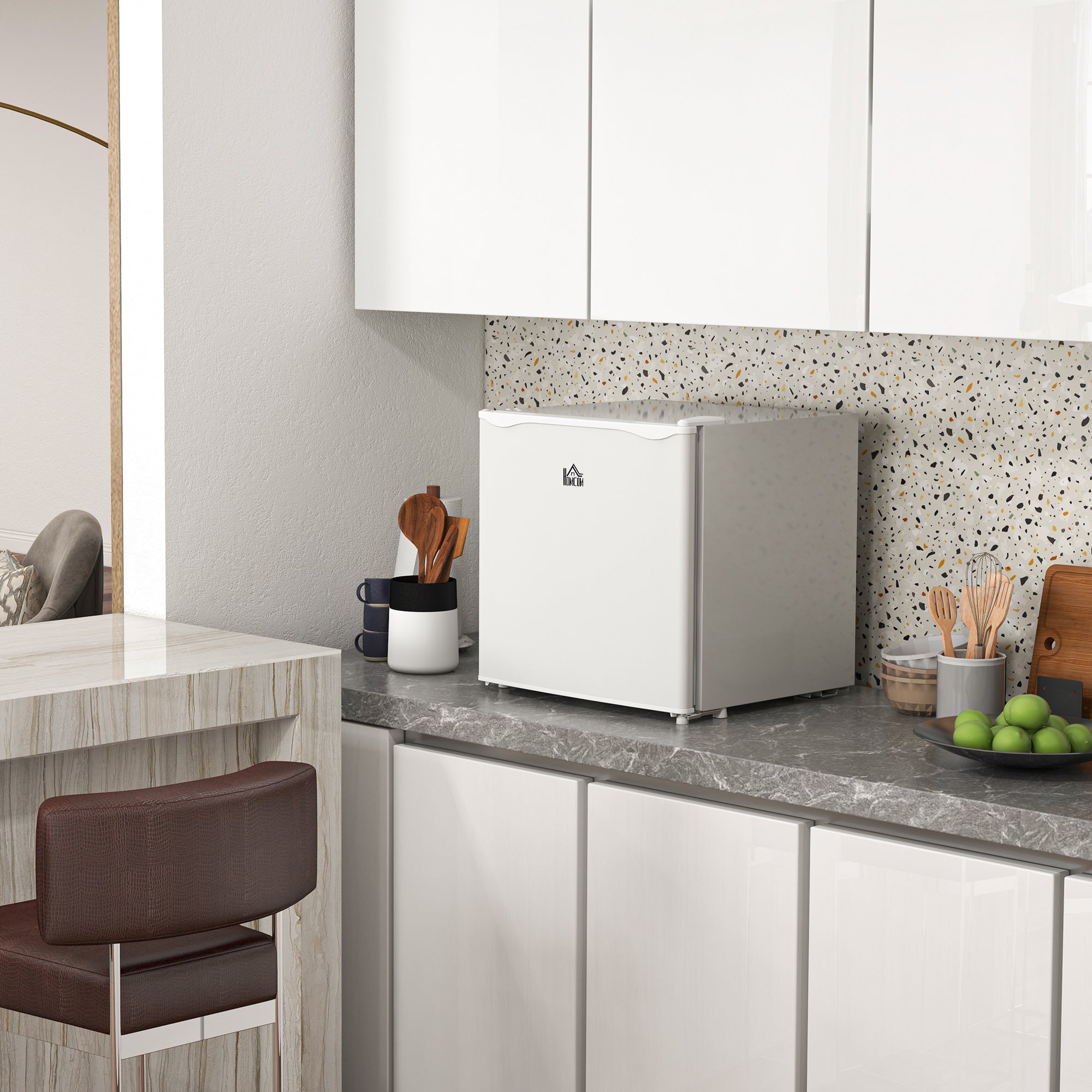 HOMCOM 35L Mini Freezer, -24℃ to -14℃ Temperature - White - North Peak Garden Furniture