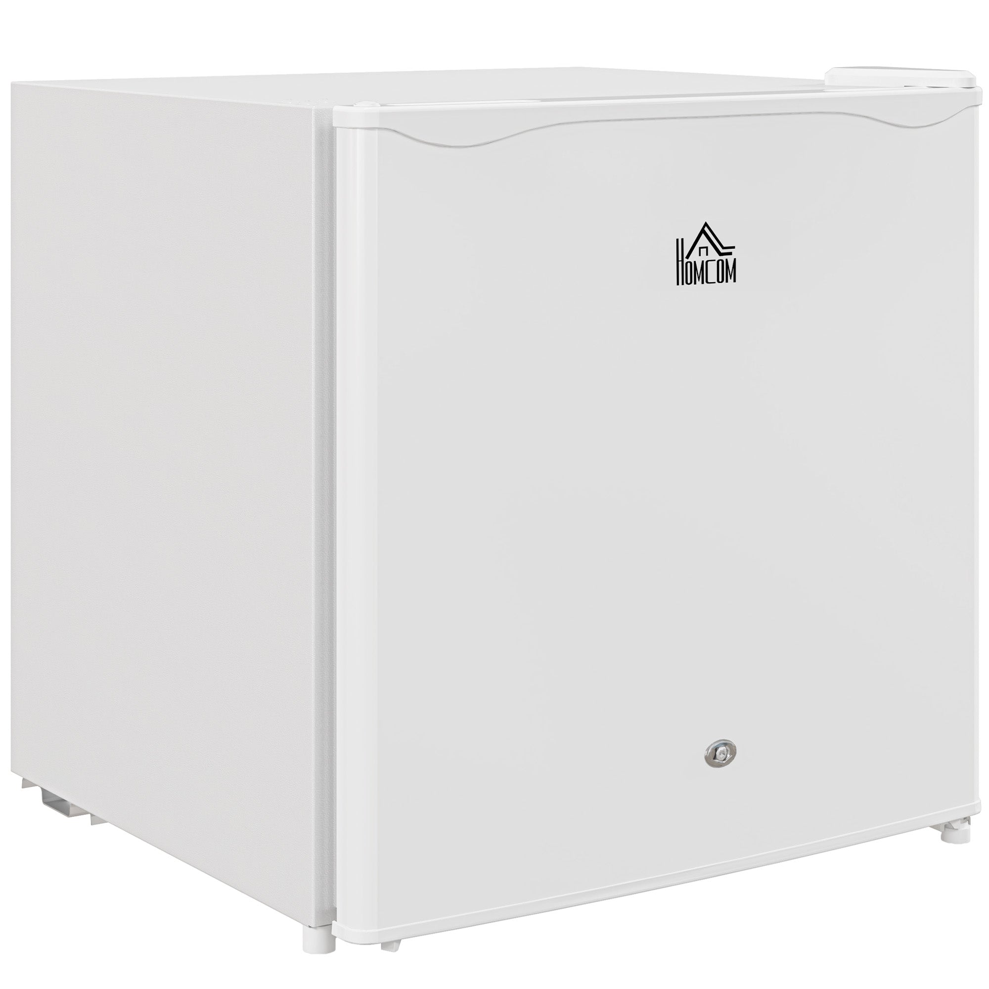 HOMCOM 46 Litre Lockable Countertop Fridge - Cream White - North Peak Garden Furniture