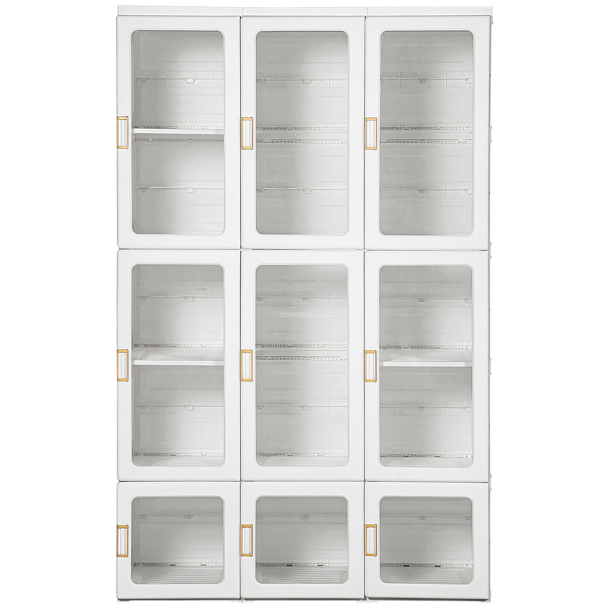 HOMCOM Portable Clothes Wardrobe for Bedroom, Foldable Clothes Organiser with Cube Storage, Hanging Rods, Magnet Doors, White