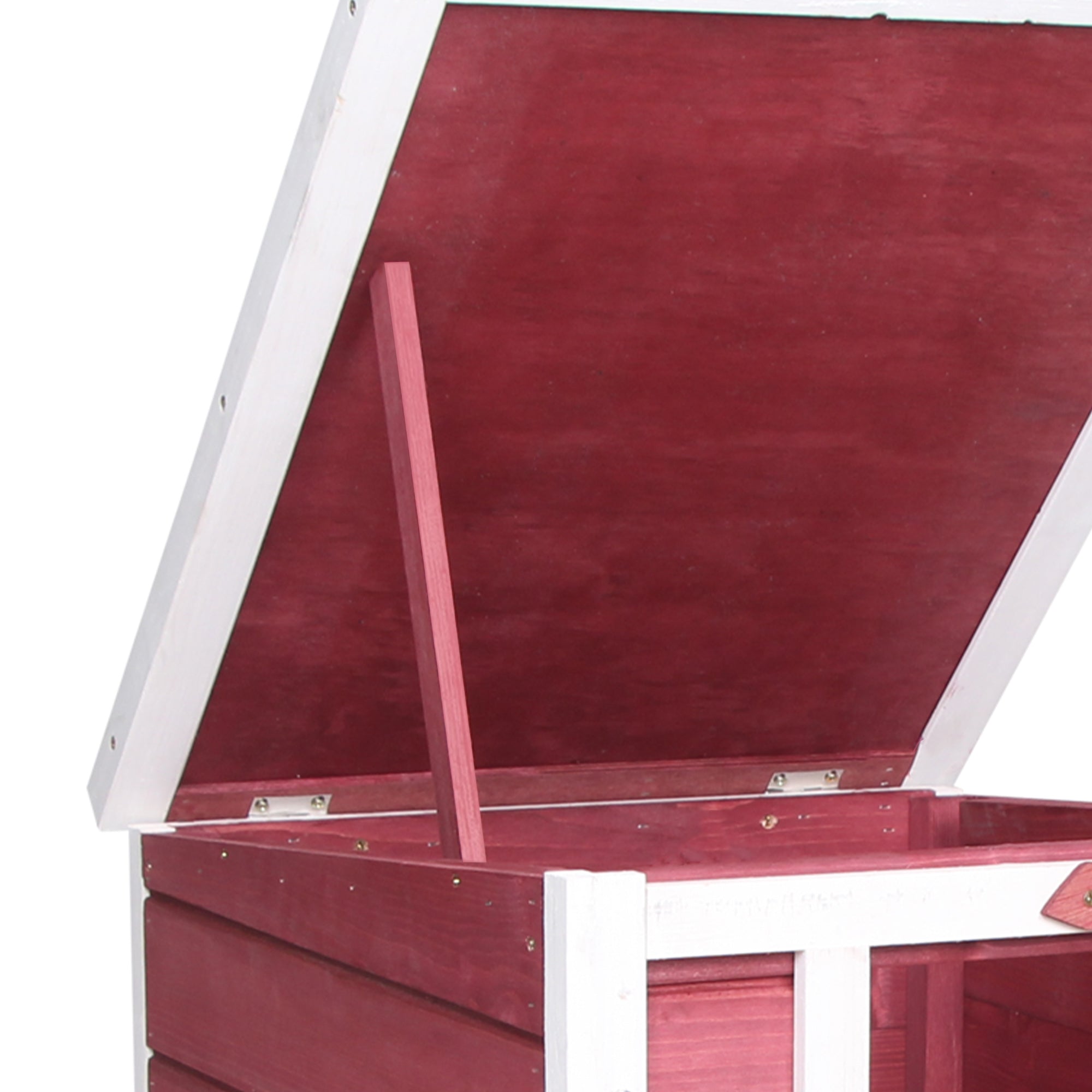 PawHut Wooden Rabbit Hutch 51 x 42 x 43 cm, Red - North Peak Garden Furniture