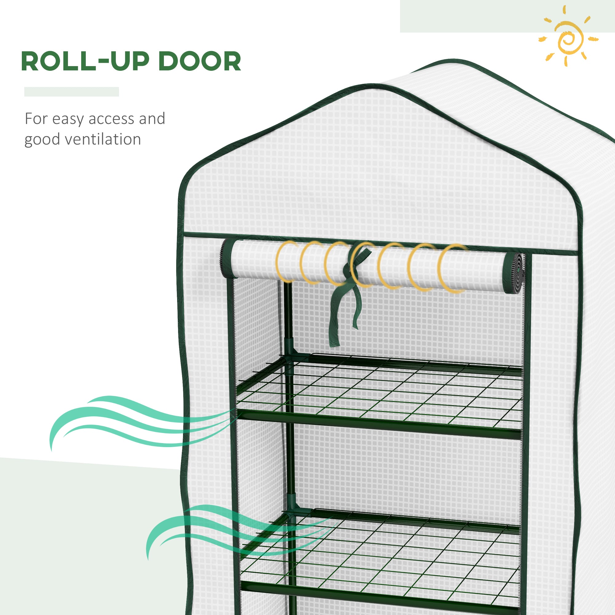 Outsunny Three-Tier Mini Greenhouse - White - North Peak Garden Furniture
