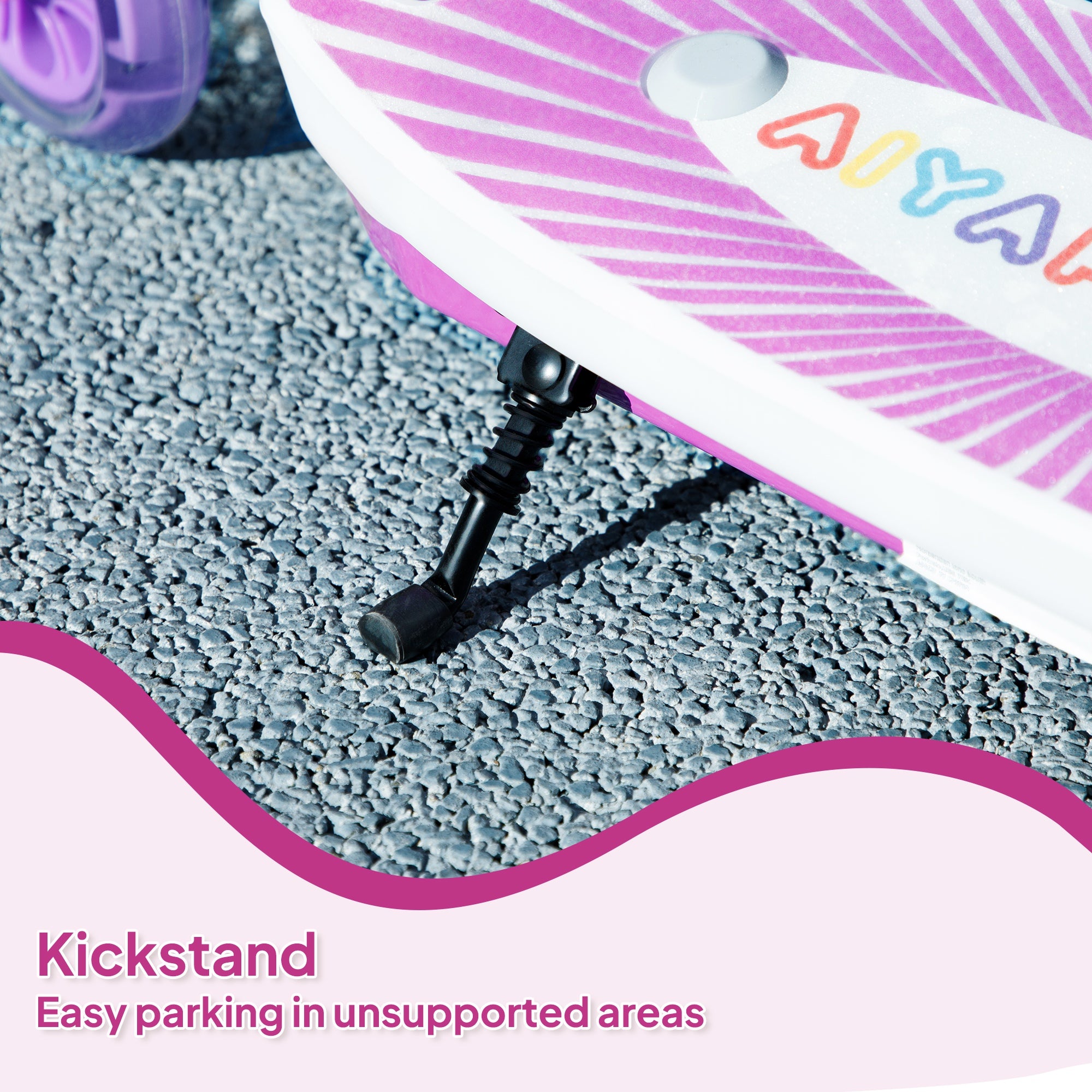 AIYAPLAY Electric Scooter for Kids Ages 4-7, with Auxiliary Rear Wheels, Flashing LED Light and Electric Brake, Kids Electric Scooter for Boys Girls, 6 KM/H & 8 KM, Purple - North Peak Garden Furniture