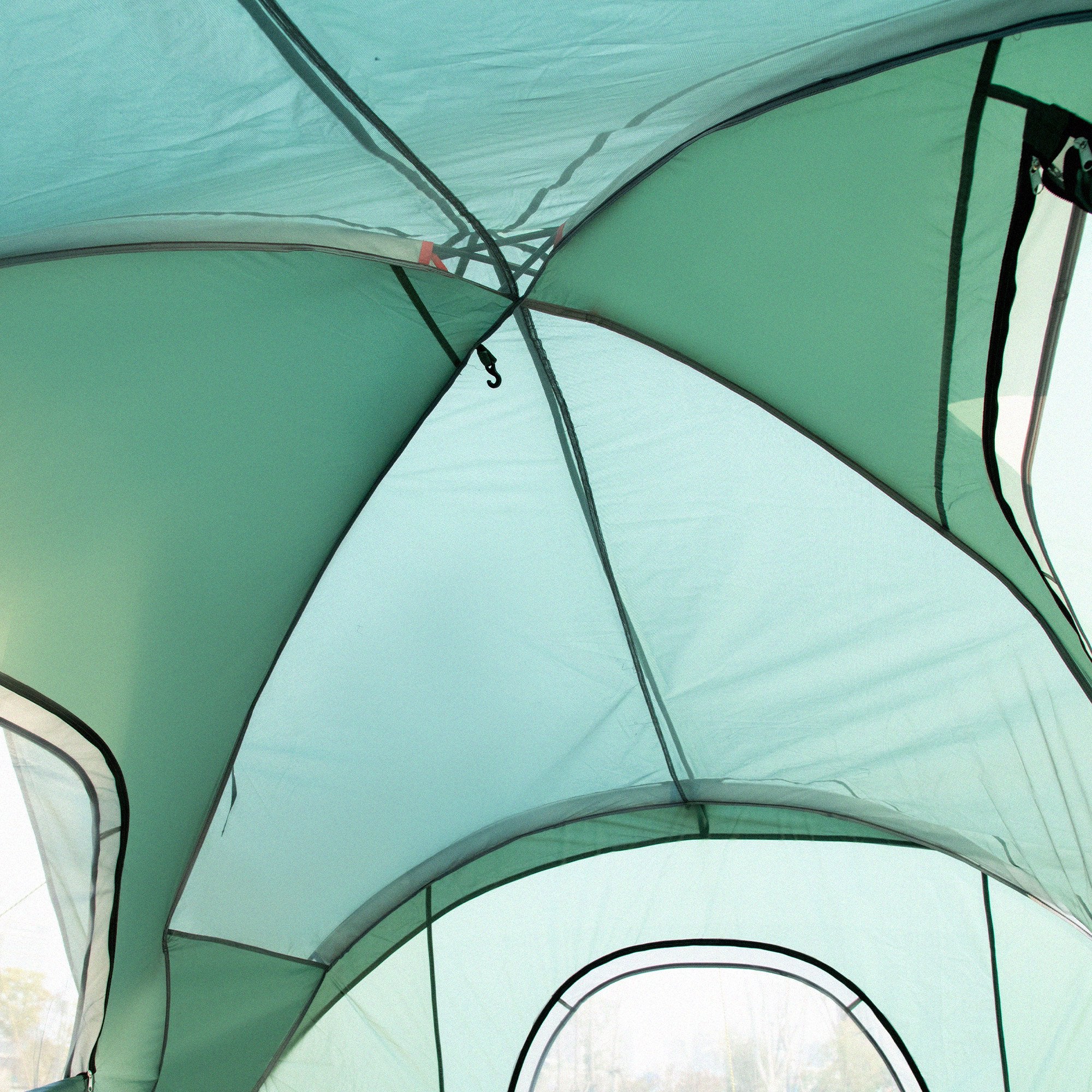 Outsunny 5-6 Man Dome Camping Tent Hiking Shelter UV Protection 3000mm Water Resistant Tunnel Tent - Dark Green - North Peak Garden Furniture