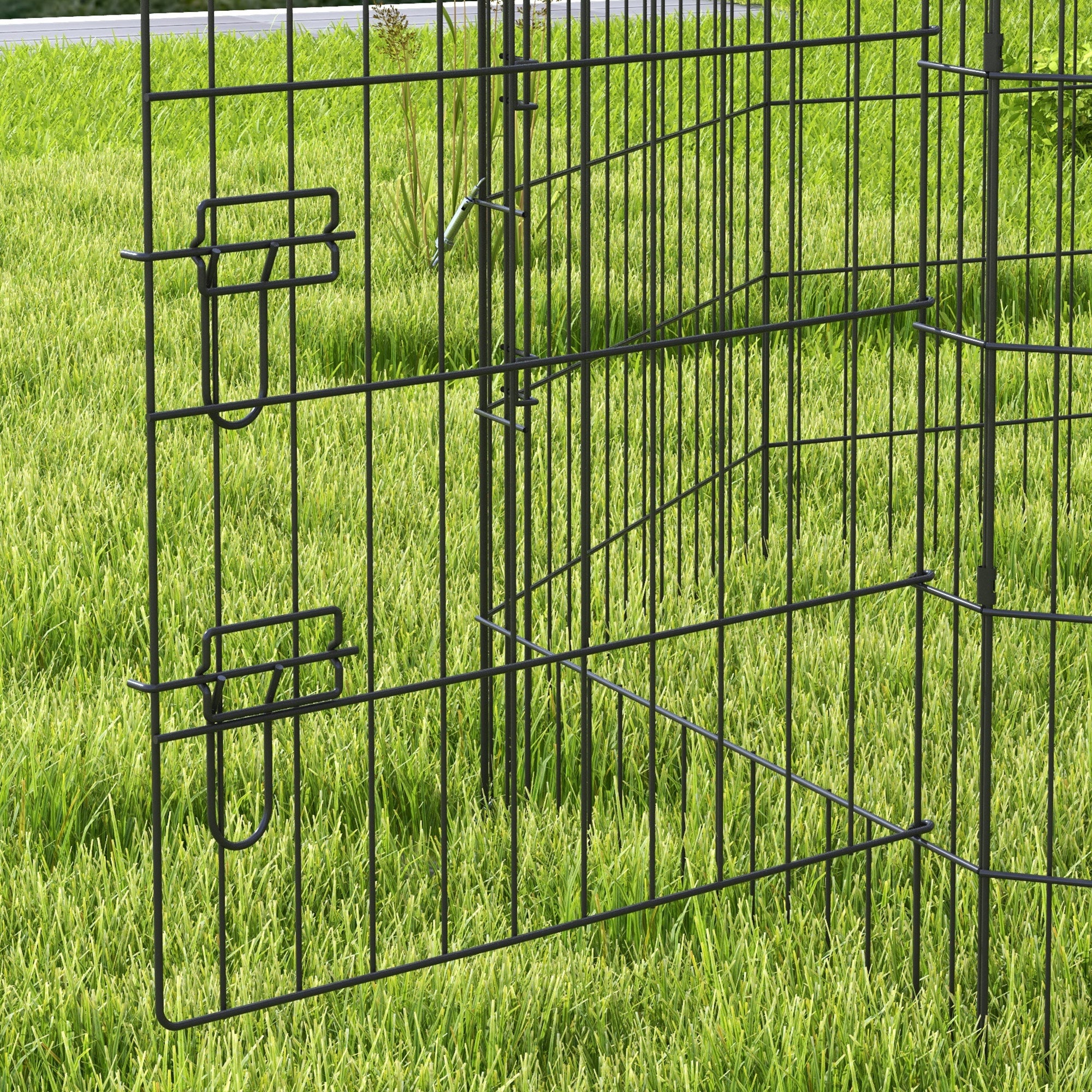 PawHut 8 Panel DIY Dog Pen with Door, for Dogs, Small Animals, Indoor/Outdoor Use, 91cm High - North Peak Garden Furniture
