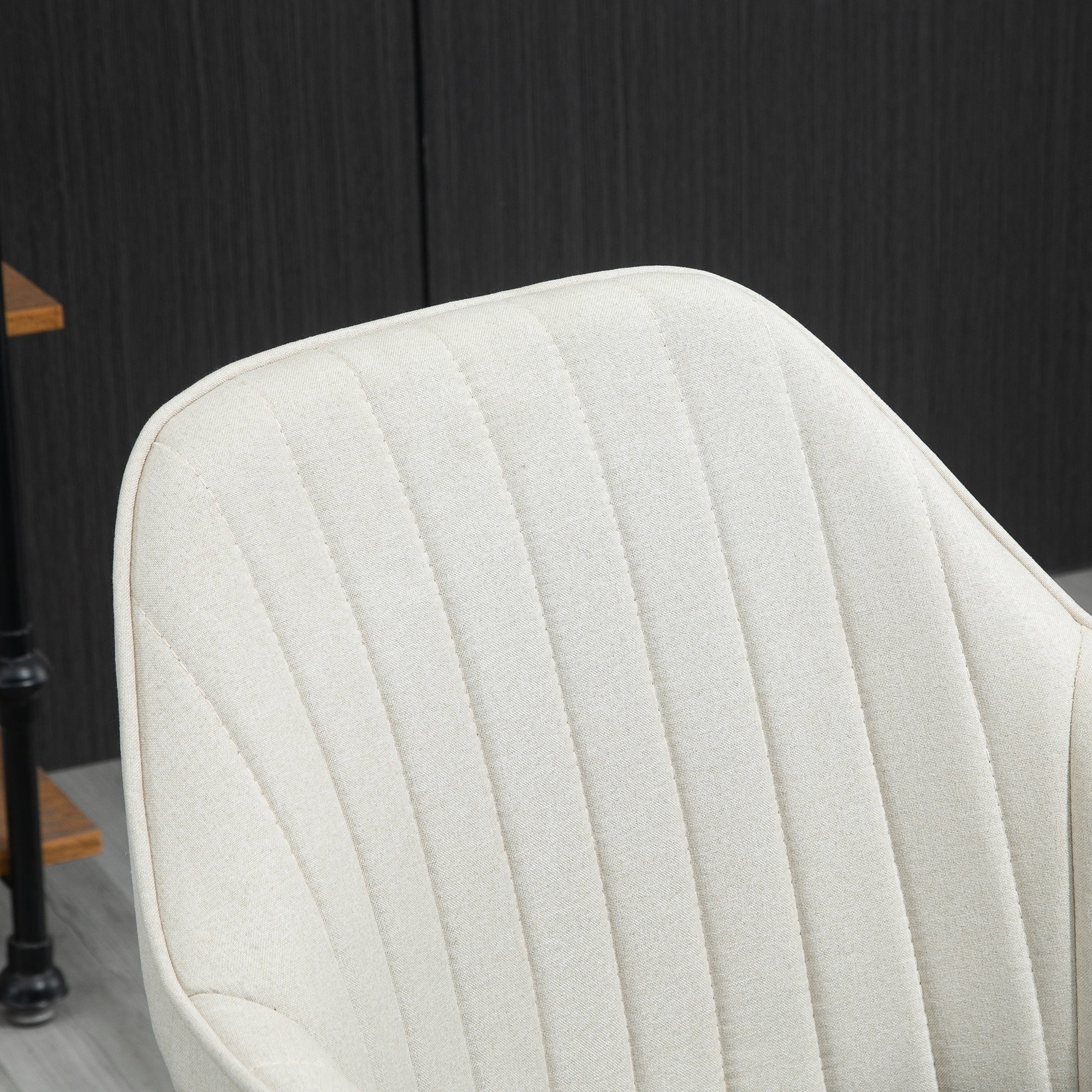 Vinsetto Home Office Chair Comfortable Computer Desk Chair Swivel Task Chair with Golden Base, Vanity Chair for Teens Adults Bedroom, Beige - North Peak Garden Furniture