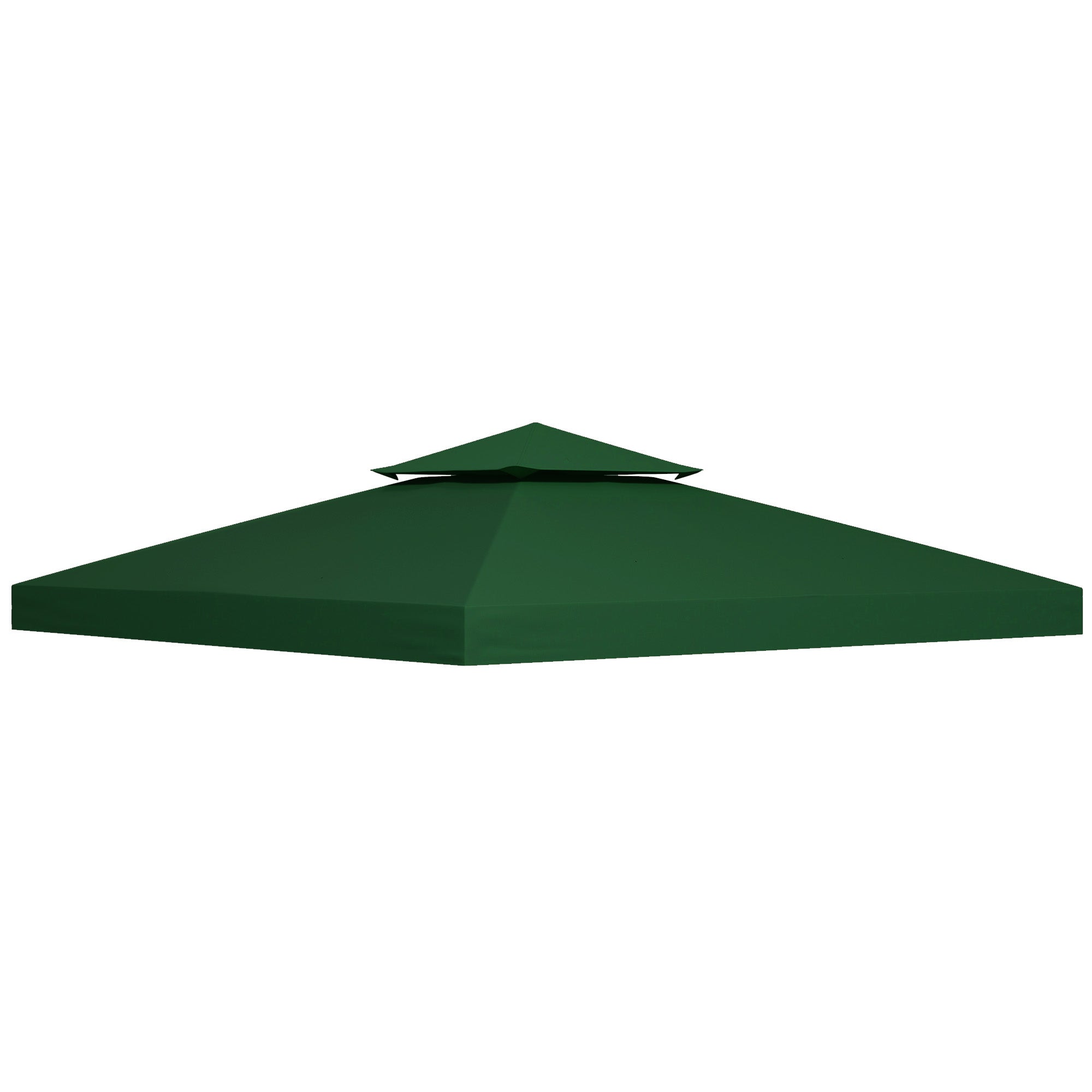 Outsunny 3(m) Gazebo Top Cover Double Tier Canopy Replacement Pavilion Roof Dark Green - North Peak Garden Furniture