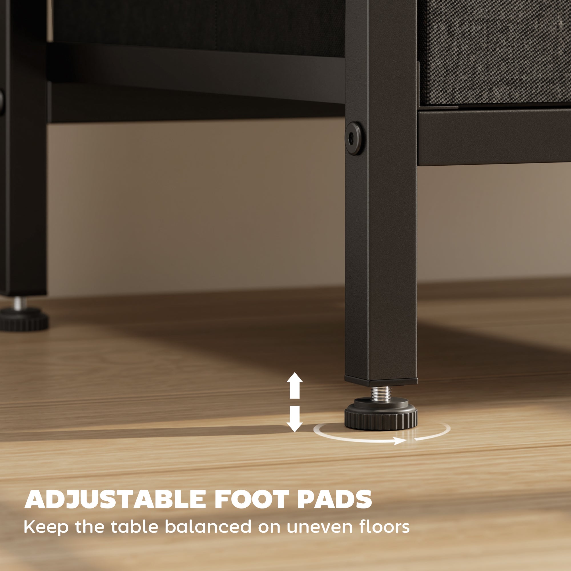 HOMCOM Bedside Table with Charging Station - Black