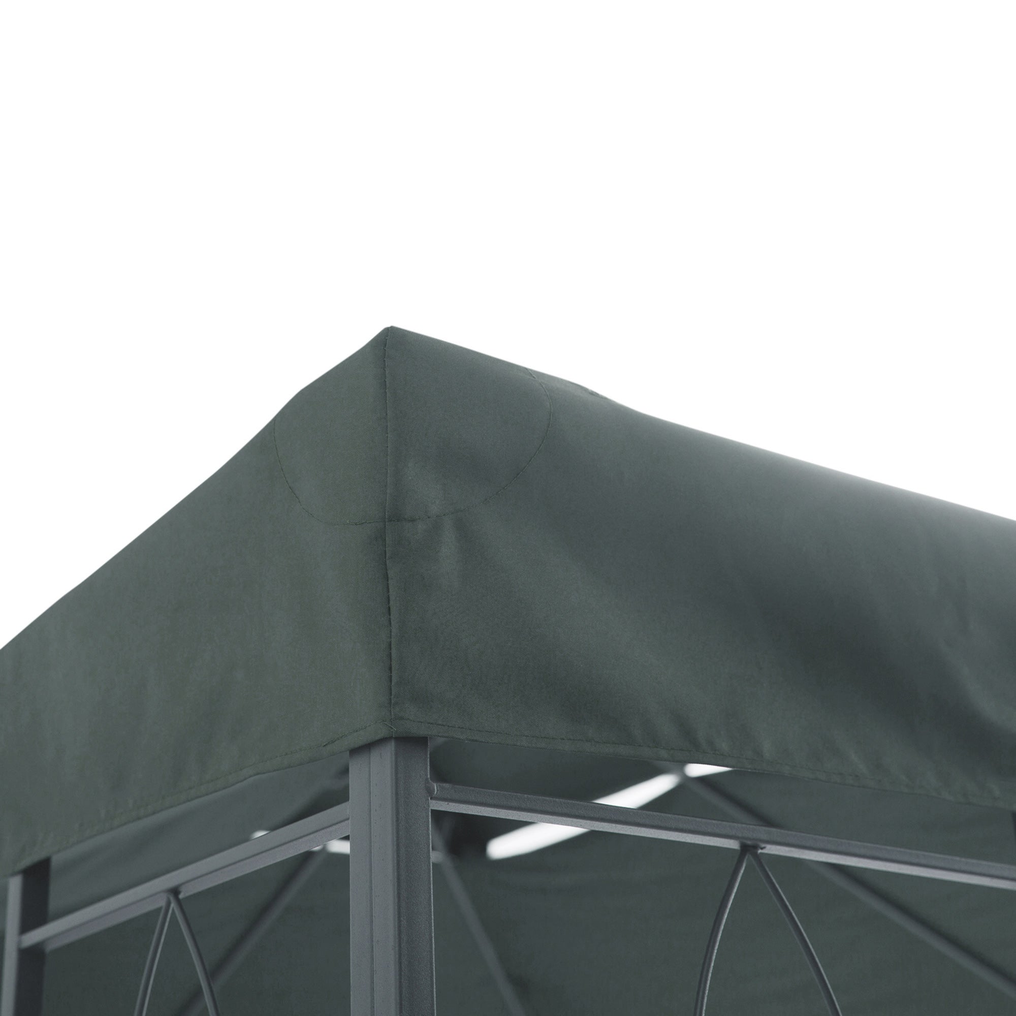 Outsunny 3x4m Gazebo Canopy Replacement Cover, 2 Tier Top Roof UV Cover Garden Patio Outdoor Sun Awning Shelters, Charcoal Grey (TOP COVER ONLY) - North Peak Garden Furniture