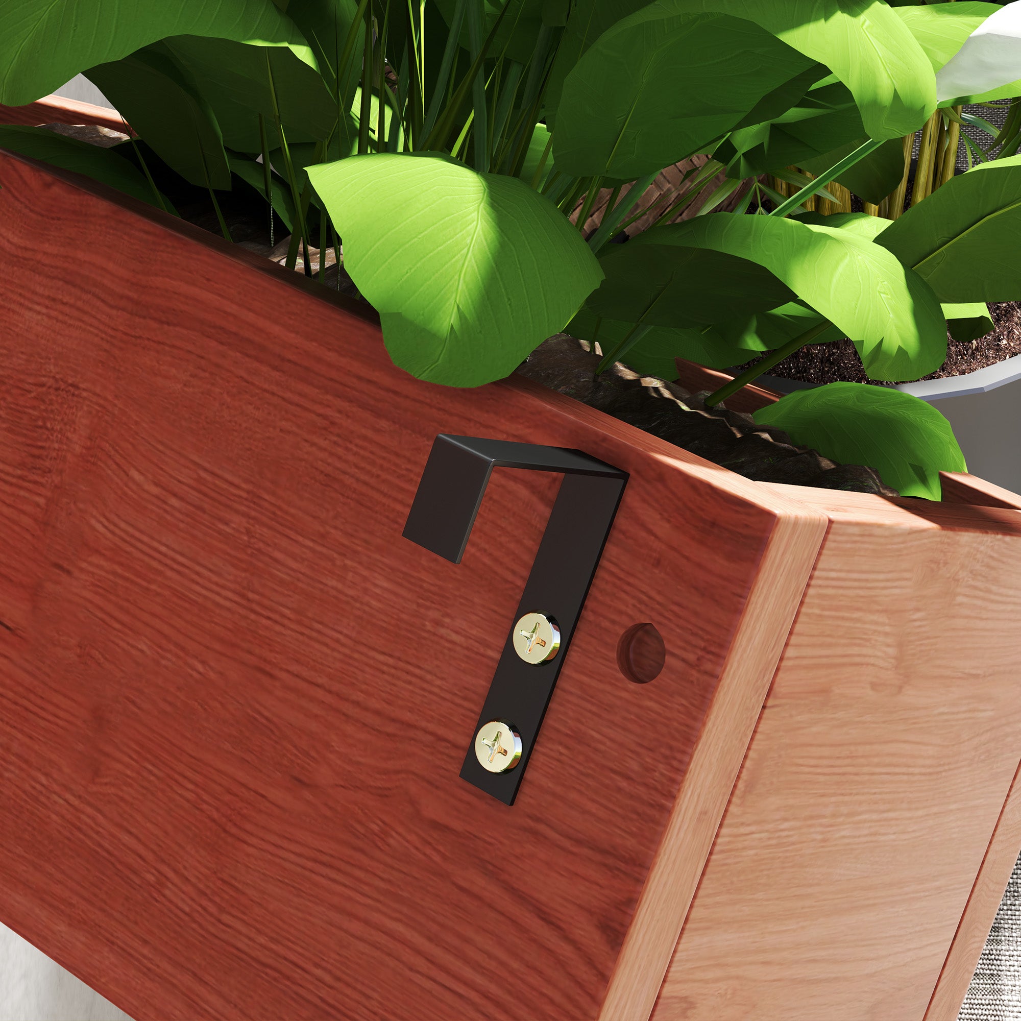 Outsunny Wall-mounted Wooden Garden Planters with Trellis, Drainage Holes and 3 Planter Boxes for Patio, Brown - North Peak Garden Furniture