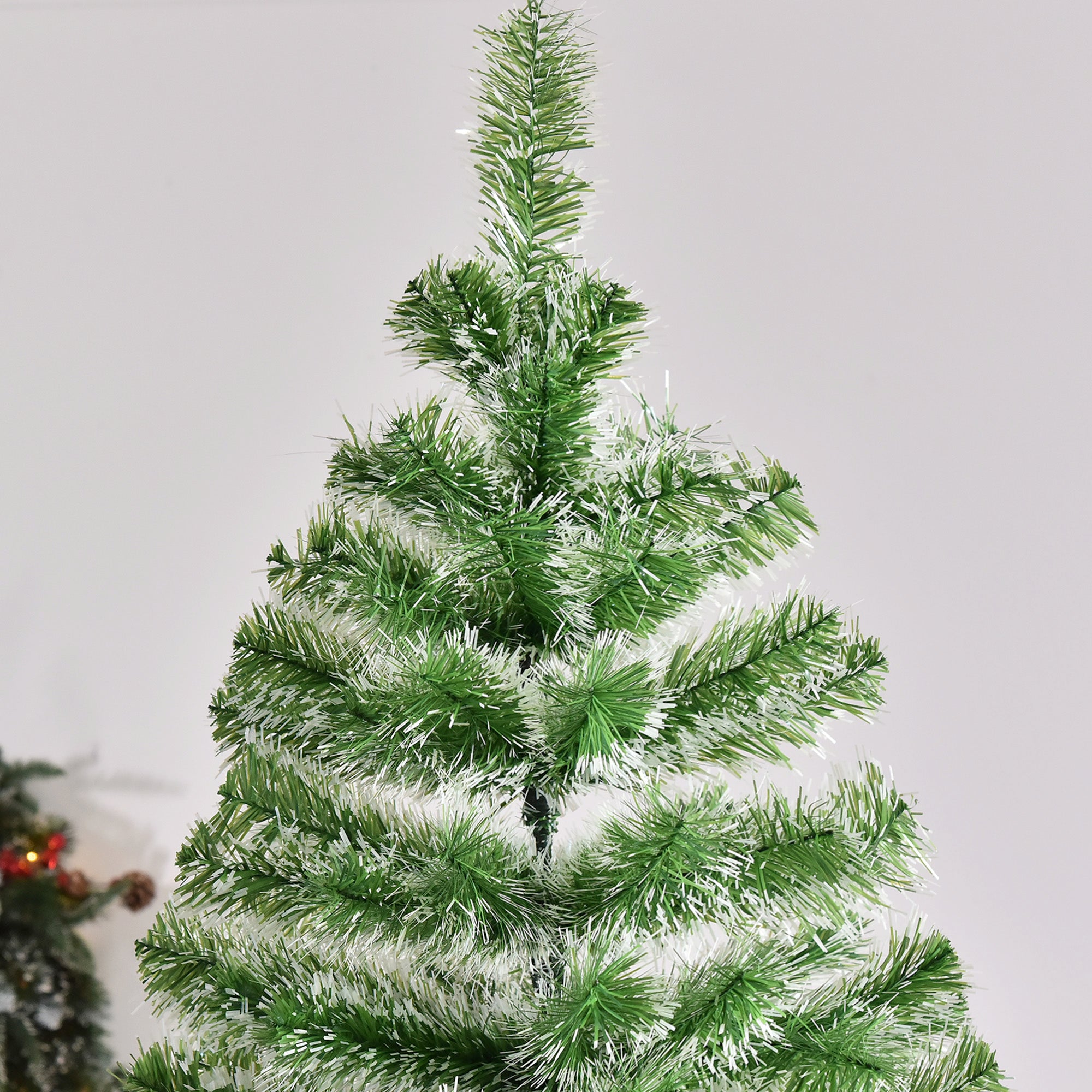 HOMCOM 7FT Indoor Christmas Tree Artificial Decoration Xmas Gift with Metal Stand Branch Tips - North Peak Garden Furniture