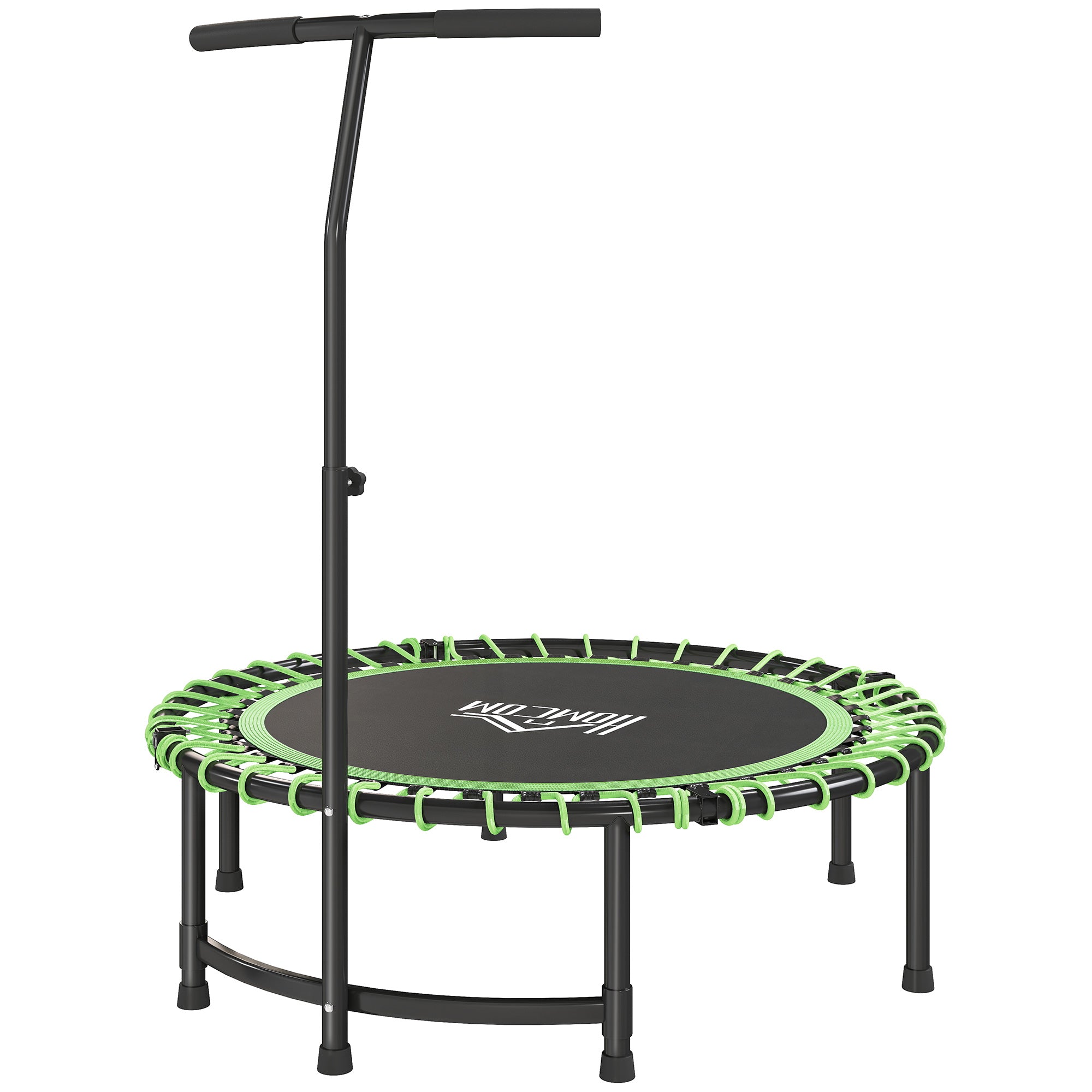 HOMCOM Mini Round Steel Frame Trampoline w/ Adjustable Handle, Green - North Peak Garden Furniture