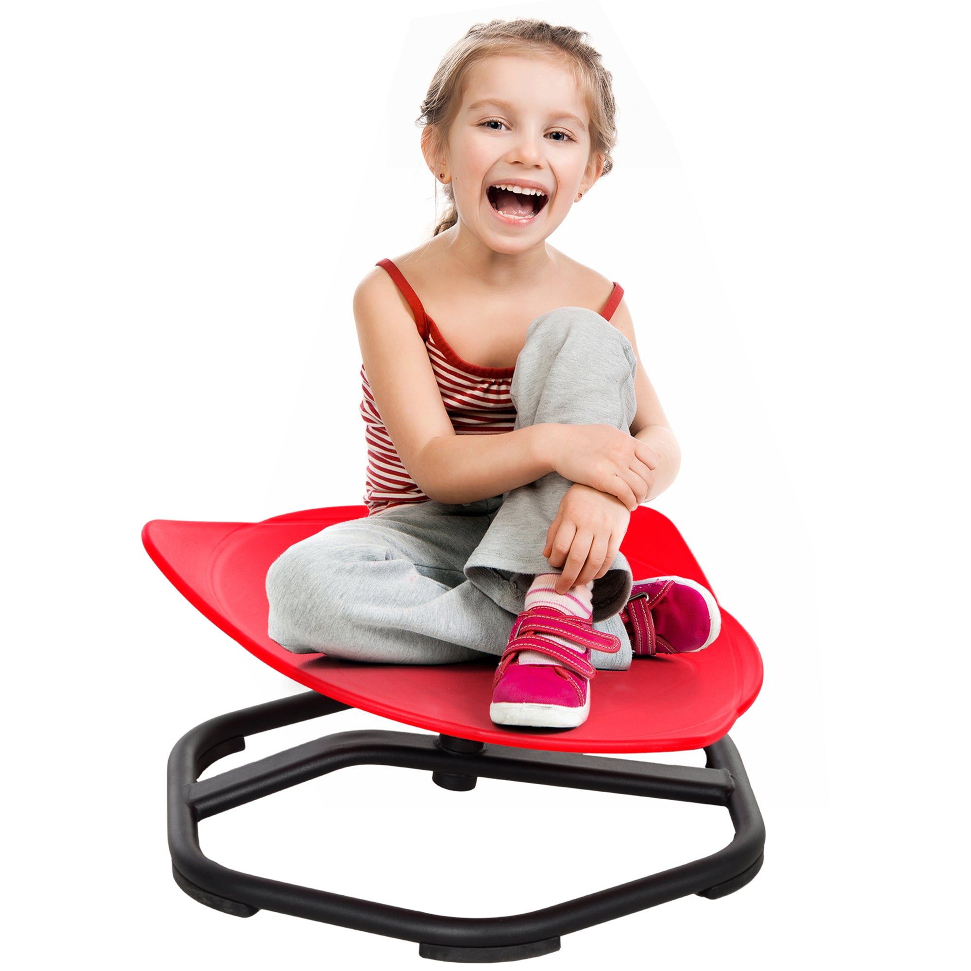AIYAPLAY Spinning Chair for Autism Sit and Spin, Coordination & Balance, Sensory Spinning Chair for Toddlers 3-6 Years, Red - North Peak Garden Furniture