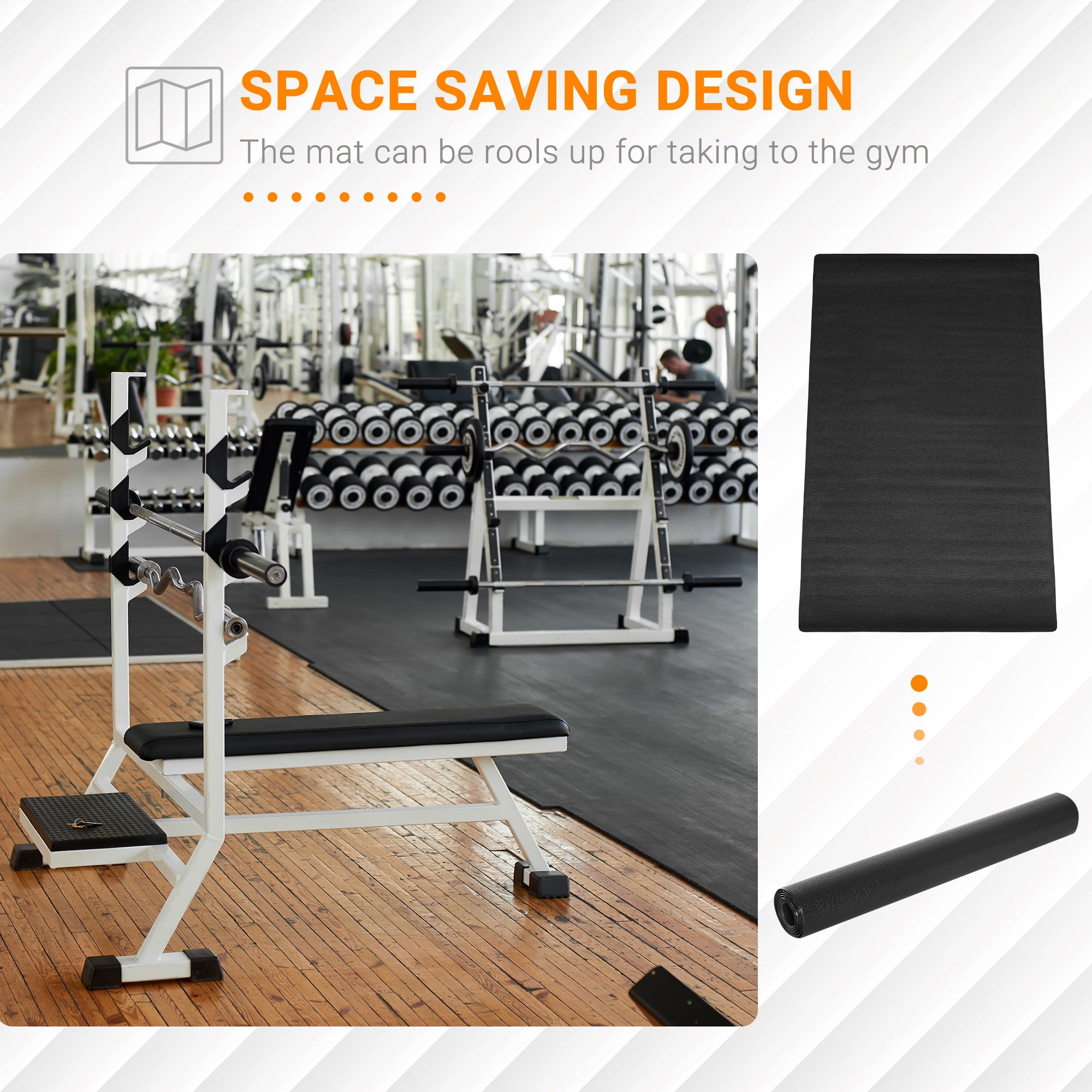 HOMCOM Multi-purpose Exercise Equipment Mat Non-slip Floor Protector Gym Fitness Training Workout Mat, 200 x 100cm - North Peak Garden Furniture