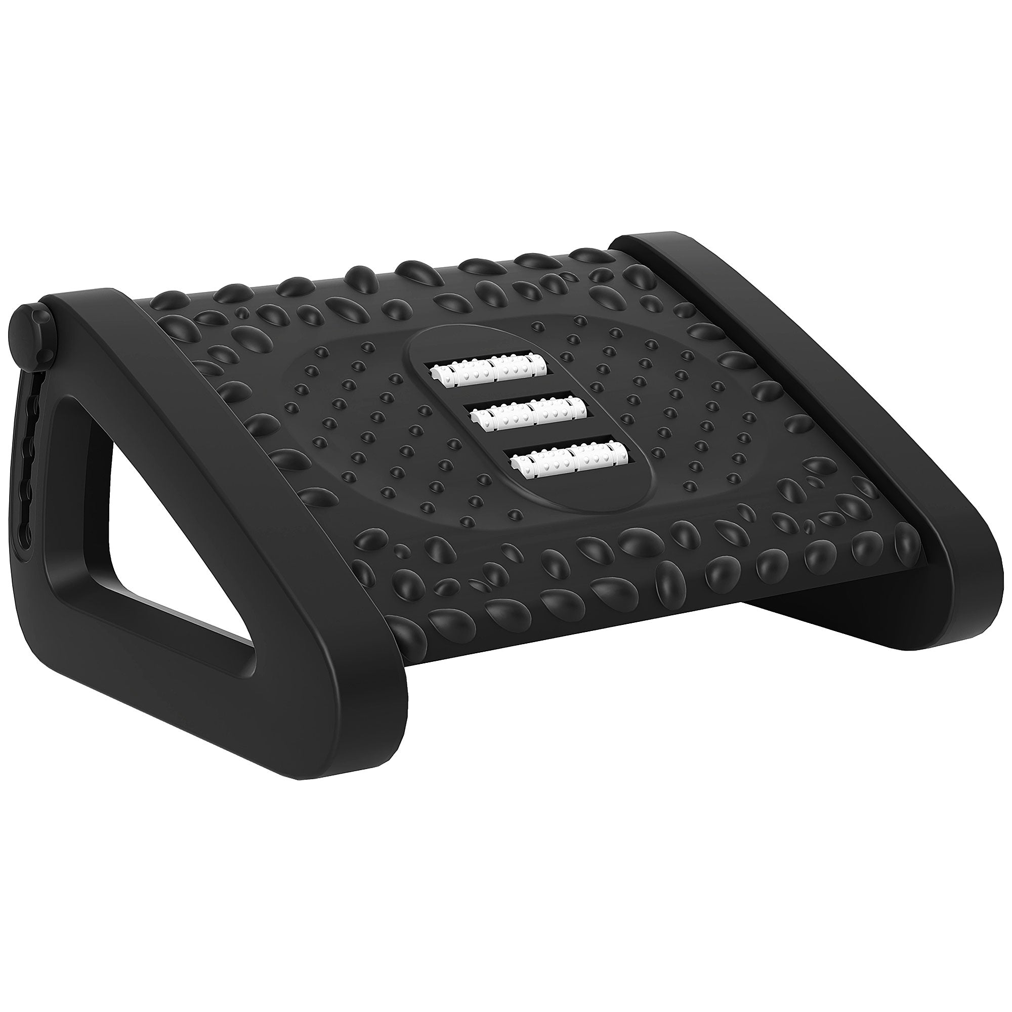 HOMCOM 10°-45° Six-Angle Massage Footrest - Black - North Peak Garden Furniture