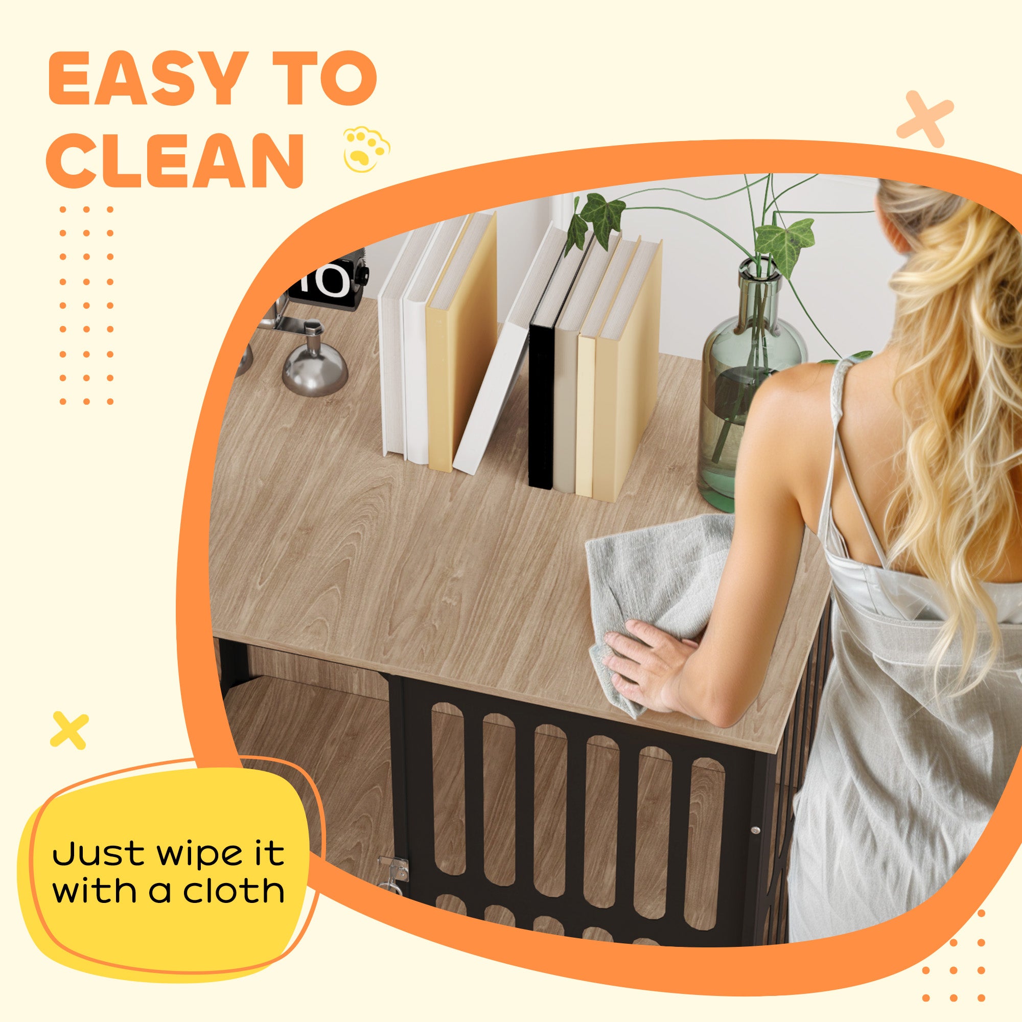 PawHut Dog Crate Furniture with Anti-Chew Resistant Mesh, Anti-Escape Single Door, for Medium Dogs, 80 x 55 x 72 cm - North Peak Garden Furniture