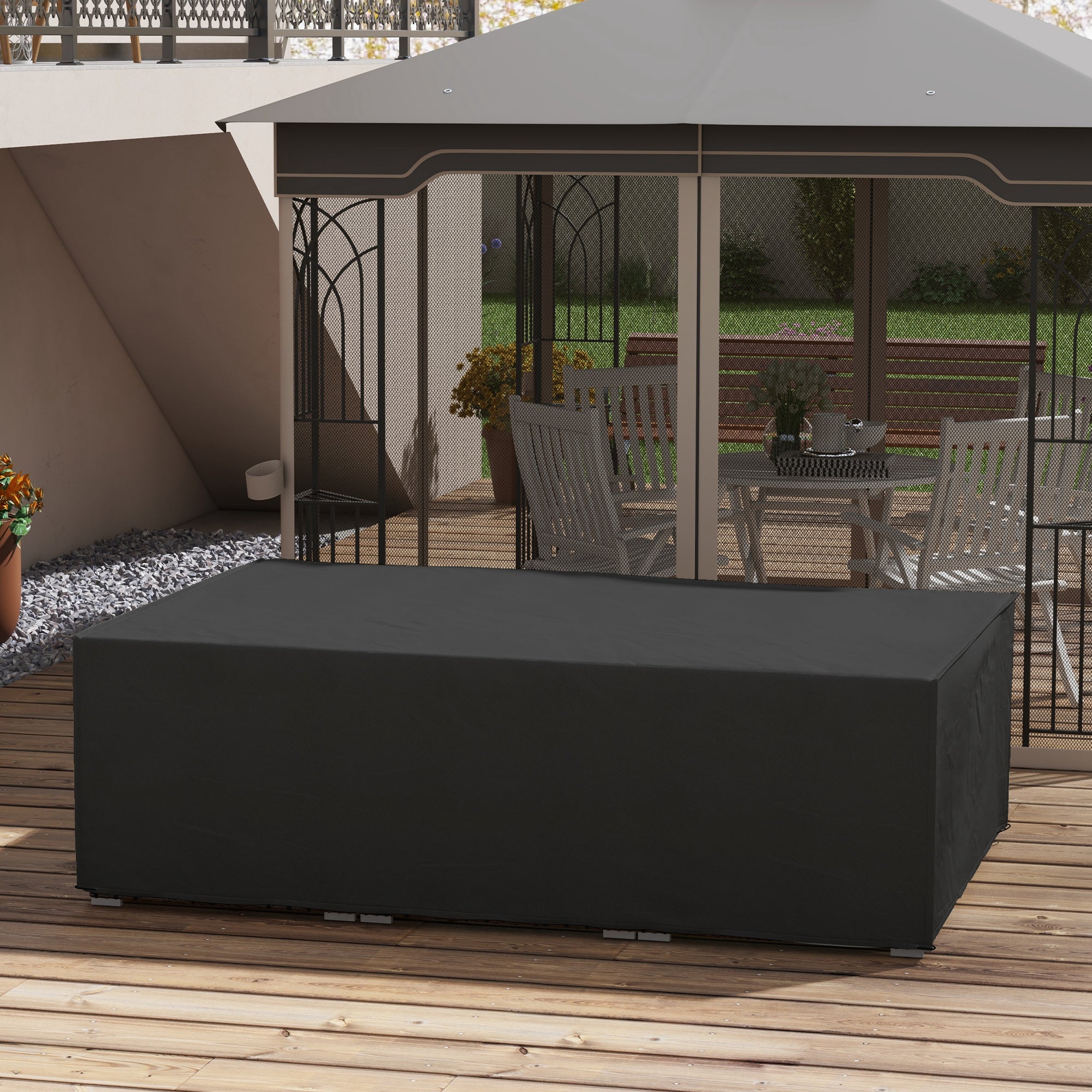 Outsunny 155 x 222cm Waterproof Furniture Cover - Black - North Peak Garden Furniture