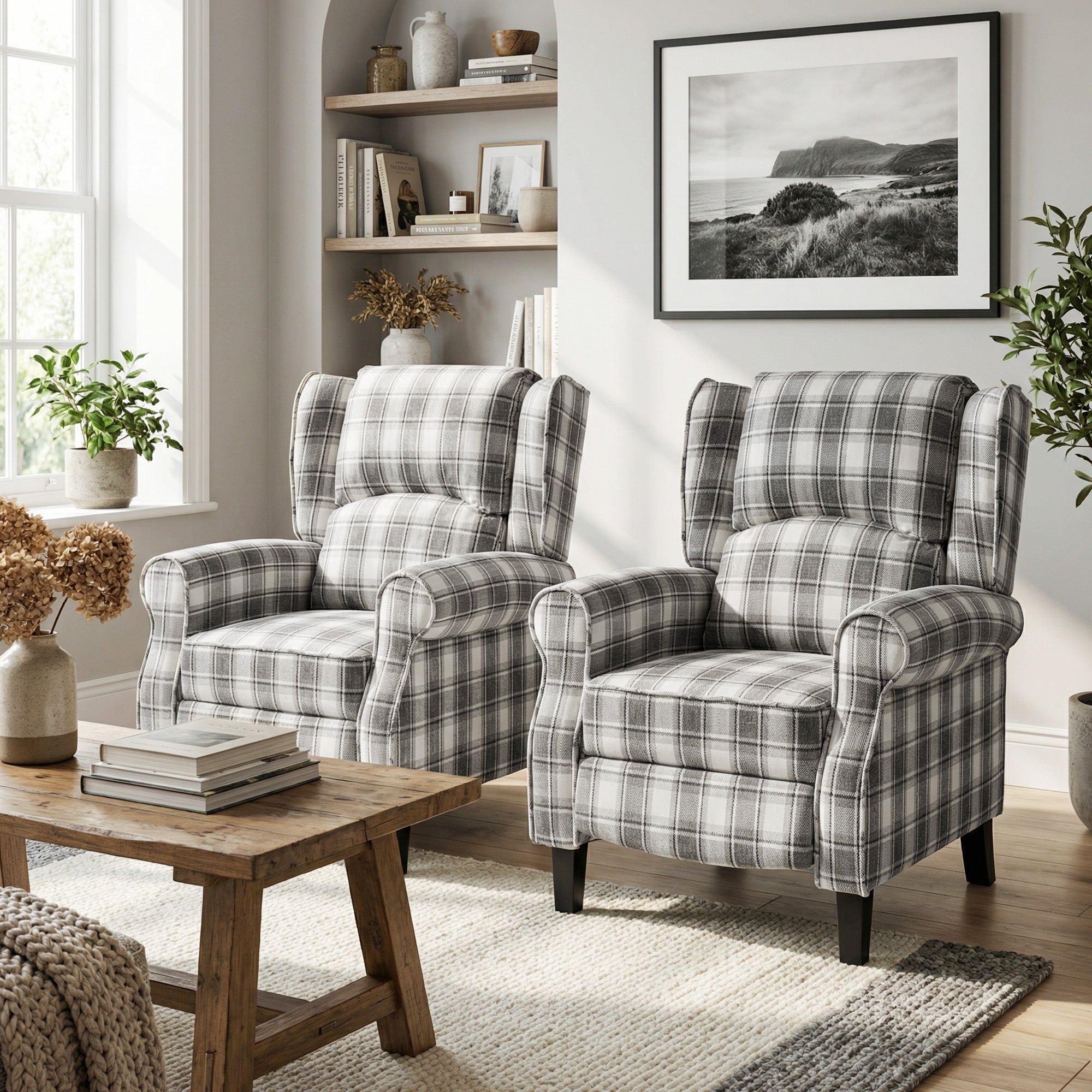 HOMCOM 160° Reclining Armchair, with Footrest - Grey and White