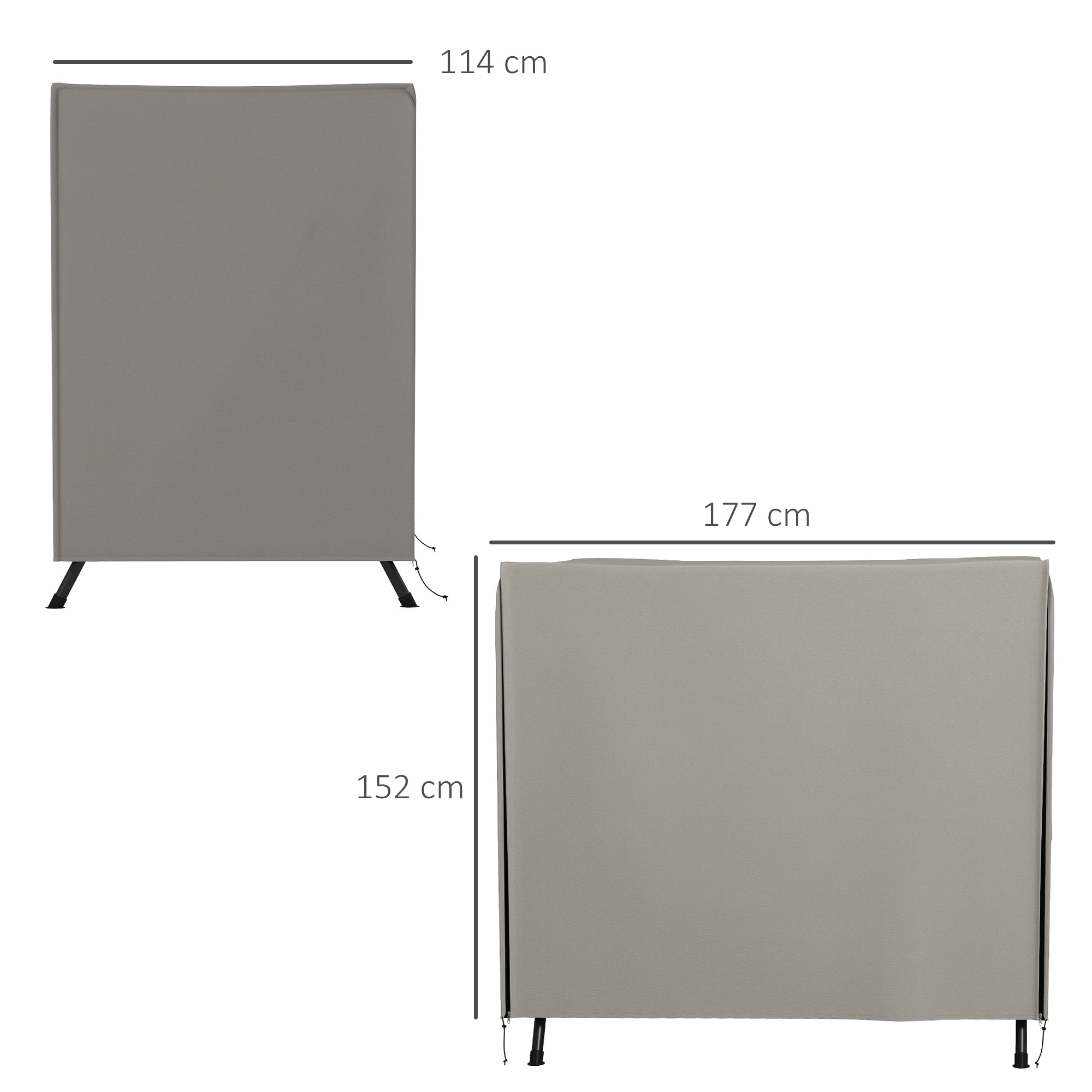 Outsunny 152 x 177cm Three-Seater Swing Chair Protective Cover Light Grey - North Peak Garden Furniture