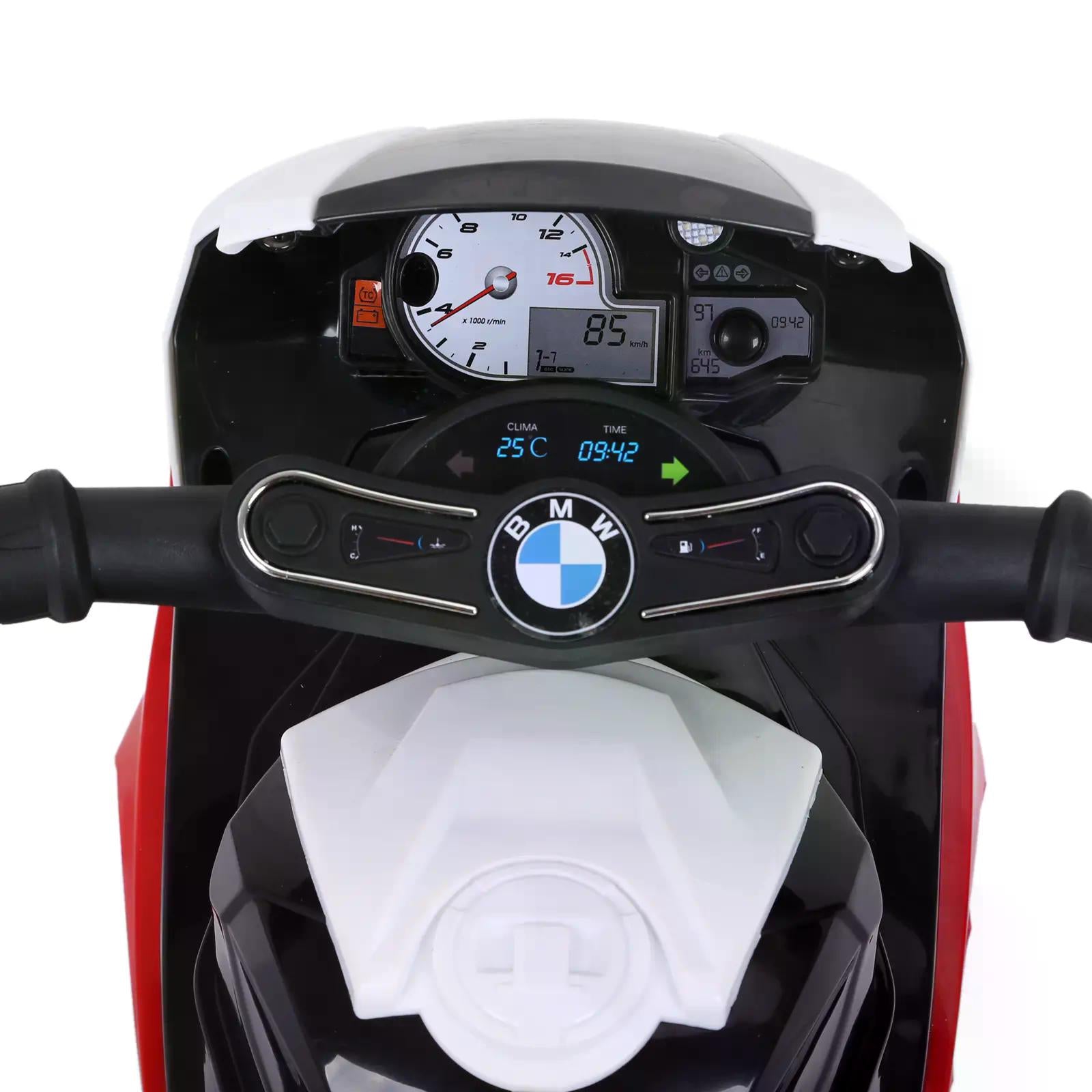 HOMCOM Electric Motorbike for Kids Ride on BMW Motorbike W/Headlights and Music, 6 V-Red - North Peak Garden Furniture