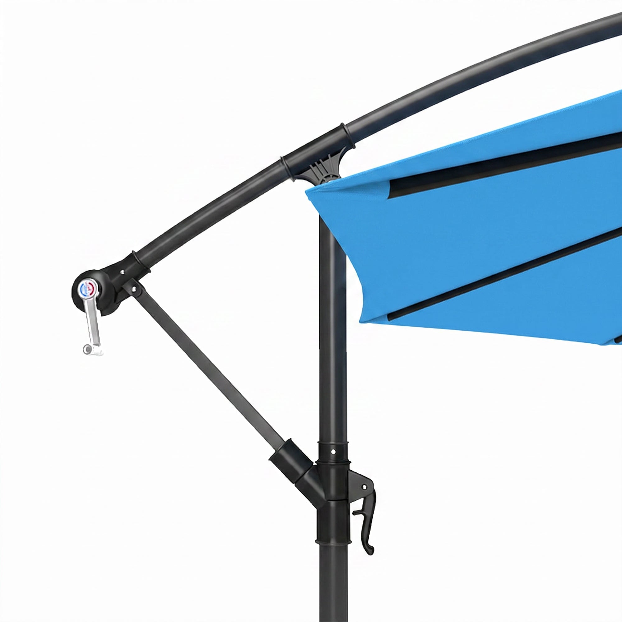 Outsunny 3m Overhanging Cantilever Parasol, with Cross Base - Blue