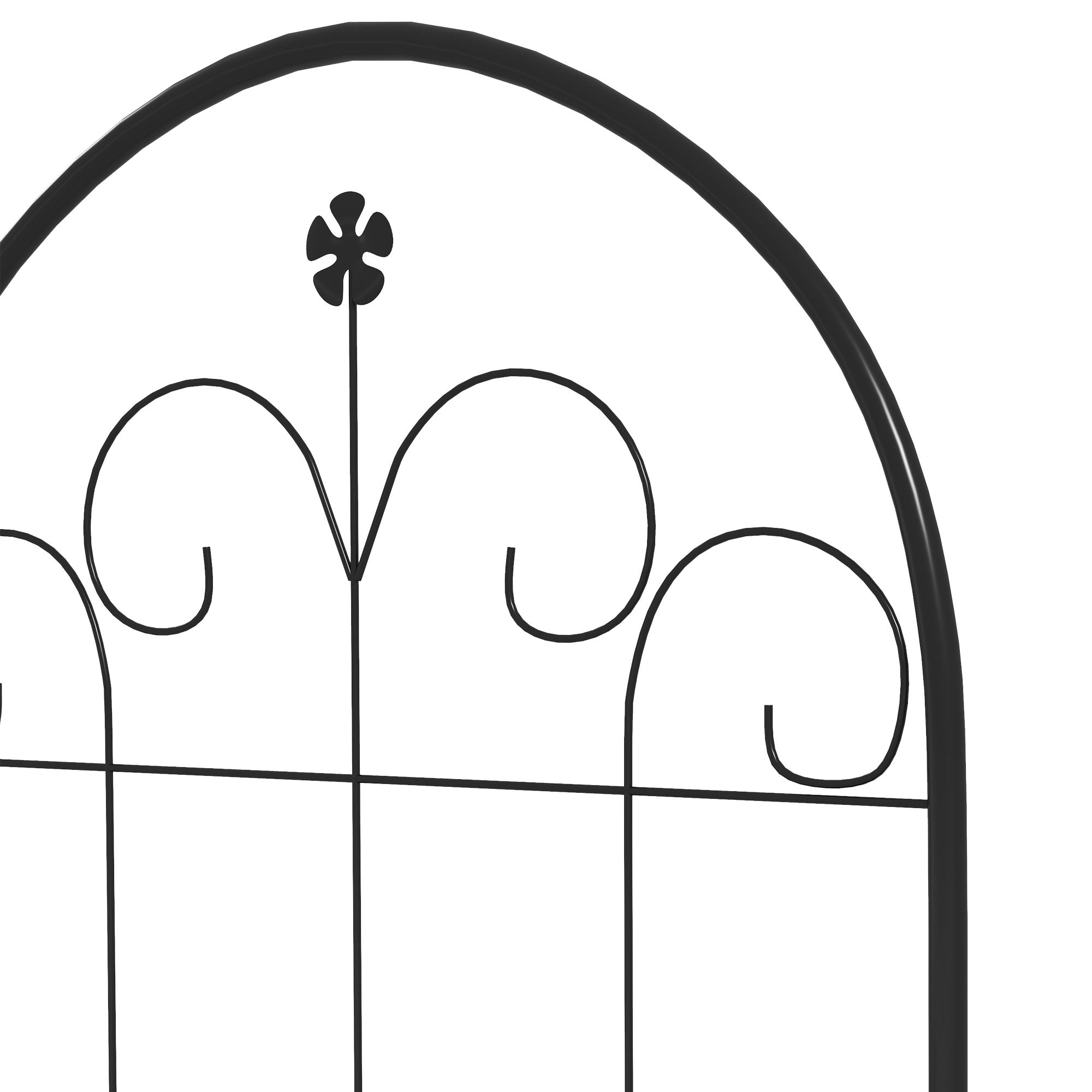 Outsunny Metal Trellis Set of 2, Garden Trellis for Climbing Plants Support Frames, Floral Design - North Peak Garden Furniture