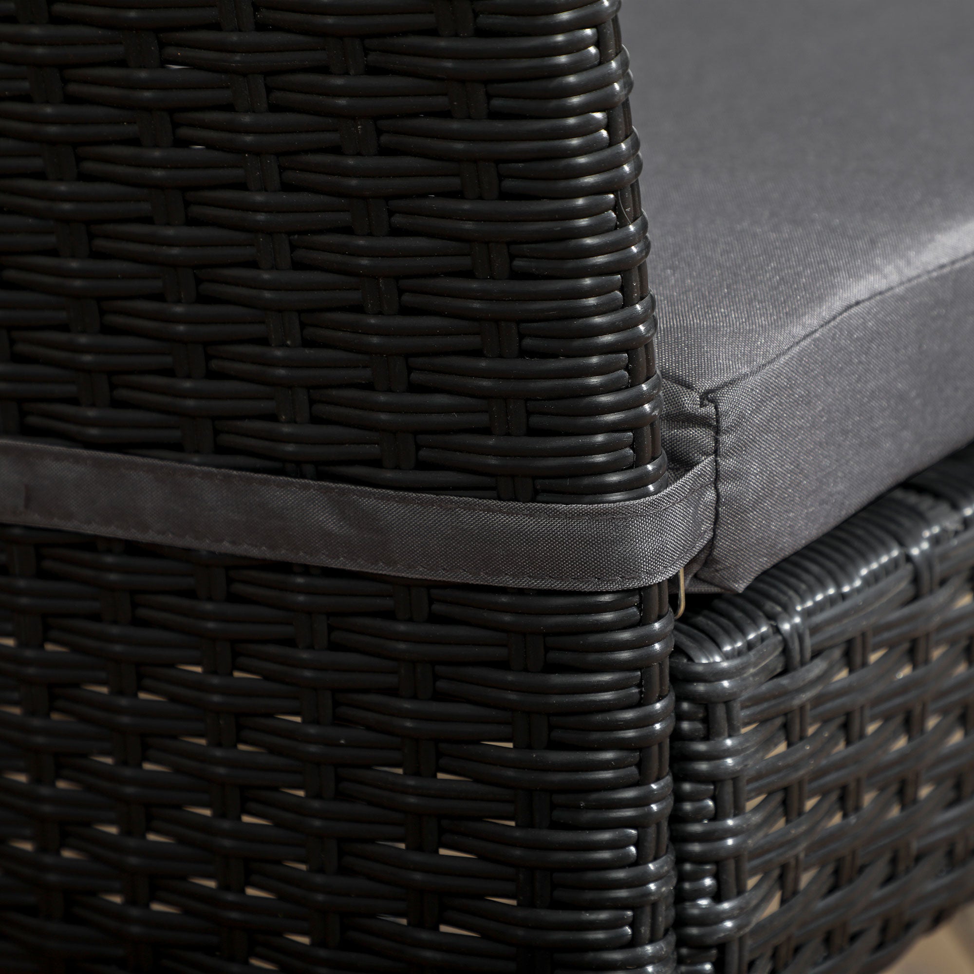 Outsunny Set of Four Armless Rattan Garden Chairs - Black - North Peak Garden Furniture