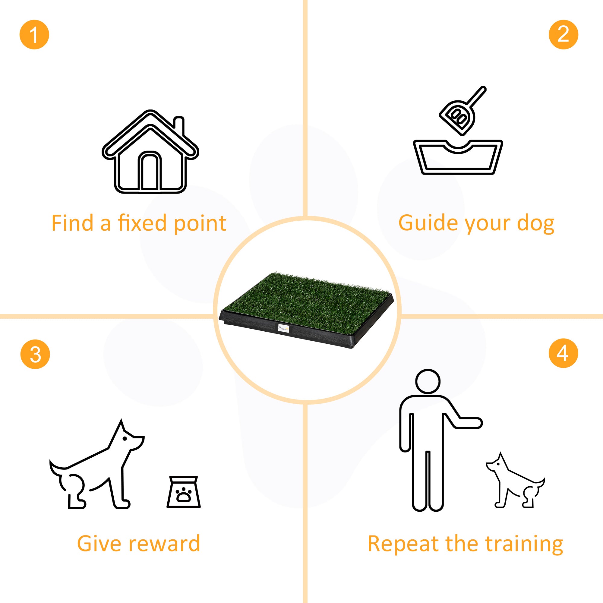 PawHut Indoor Pet Dog Toilet Mat Potty Tray Training Grass Restroom with Tray and Loo Pad - North Peak Garden Furniture