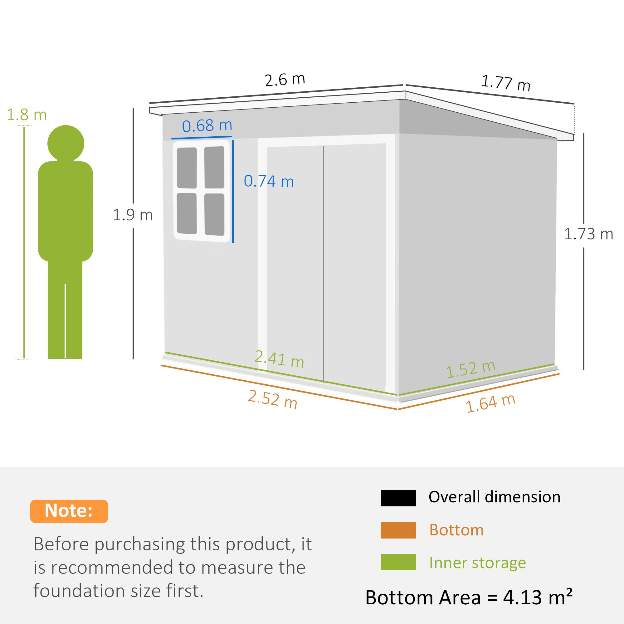 Outsunny 8.5 x 6ft Storage Shed Galvanised Steel Garden Shed, Metal Shed with Foundation Kit, Window, Lockable Wide Doors and Air Vents for Outdoor Patio, Green