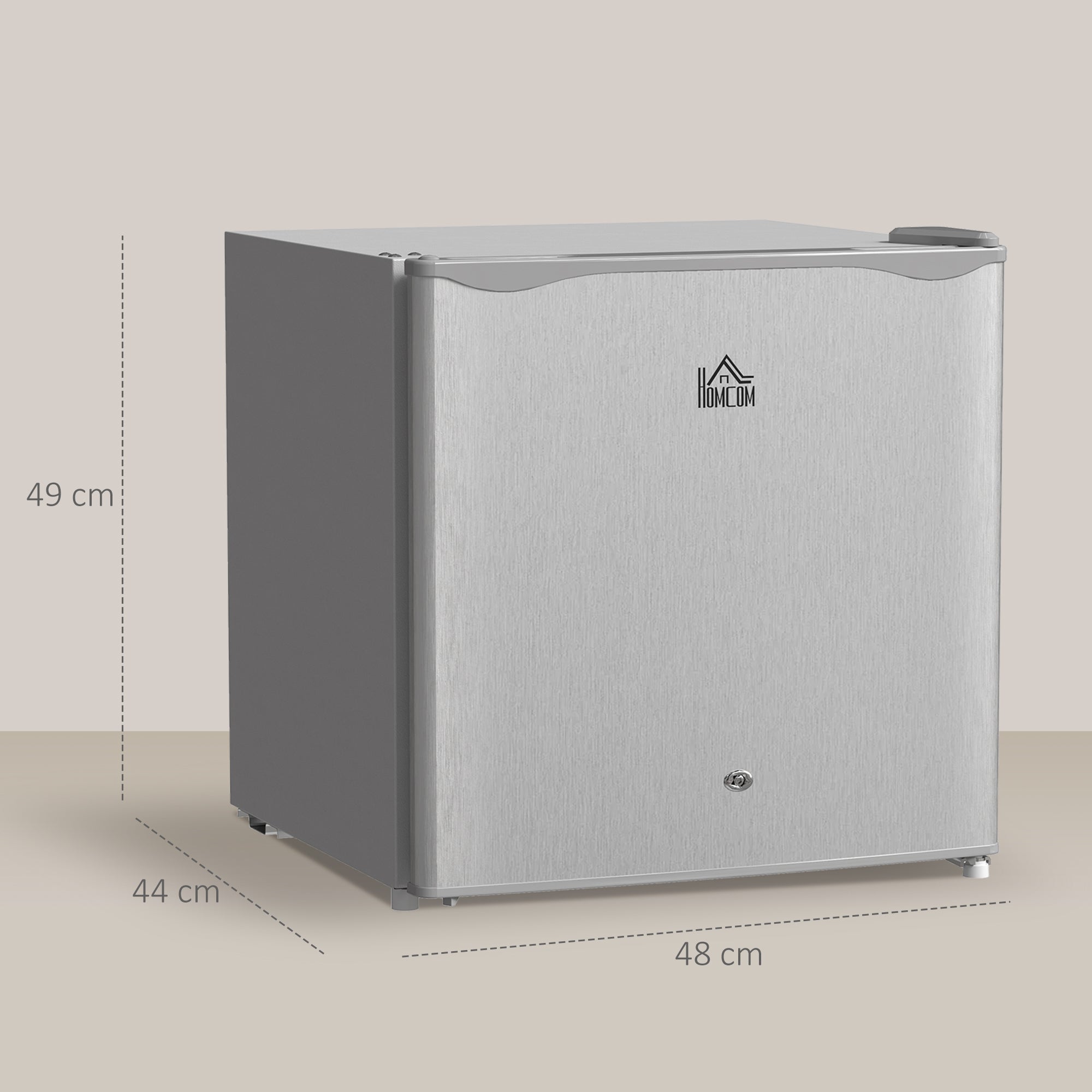HOMCOM 46 Litre Lockable Countertop Fridge - Grey - North Peak Garden Furniture