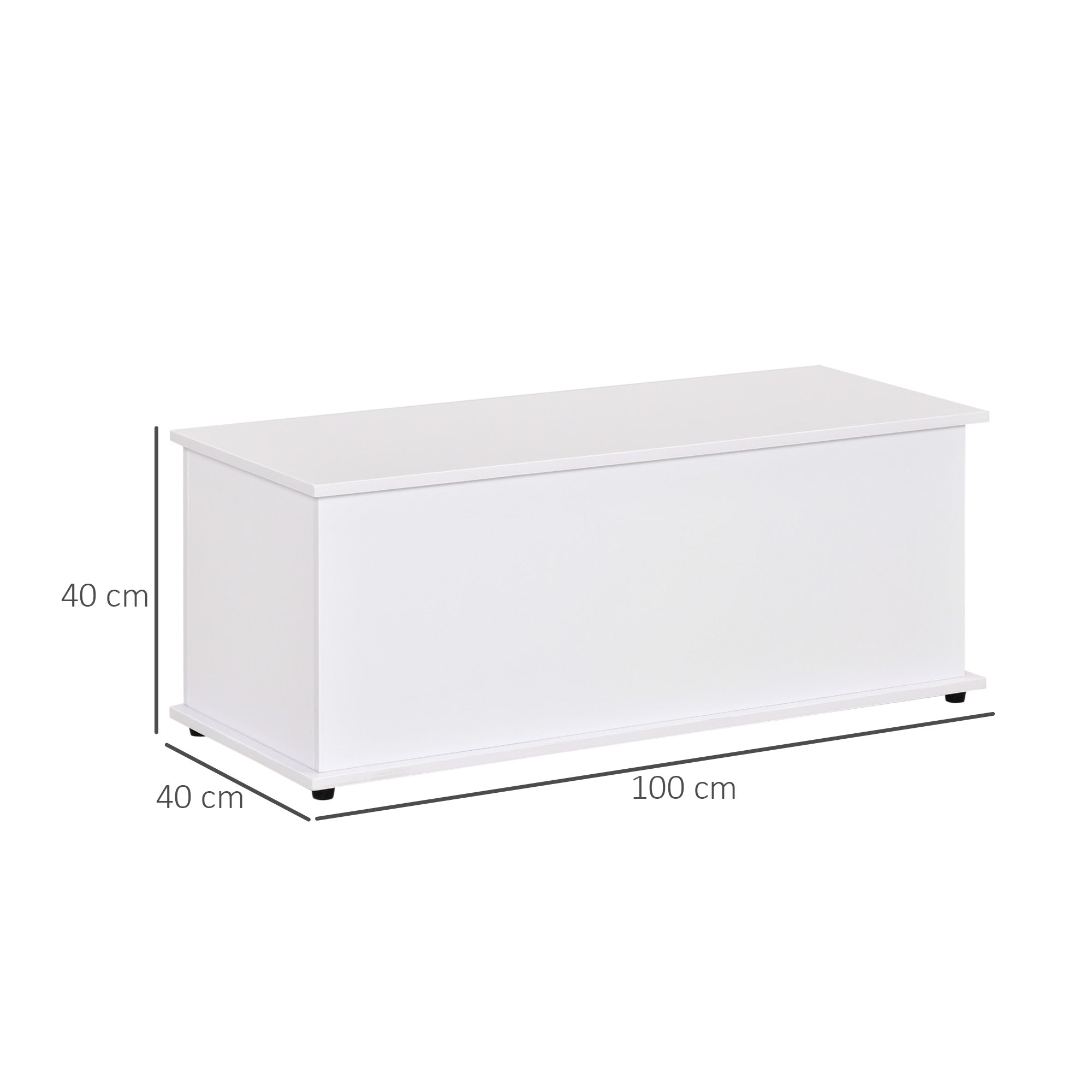 HOMCOM Ottoman Storage Box, Wooden Chest for Toys, Clothes, Bedding, Blanket Trunk with Lid, Seat Bench - White